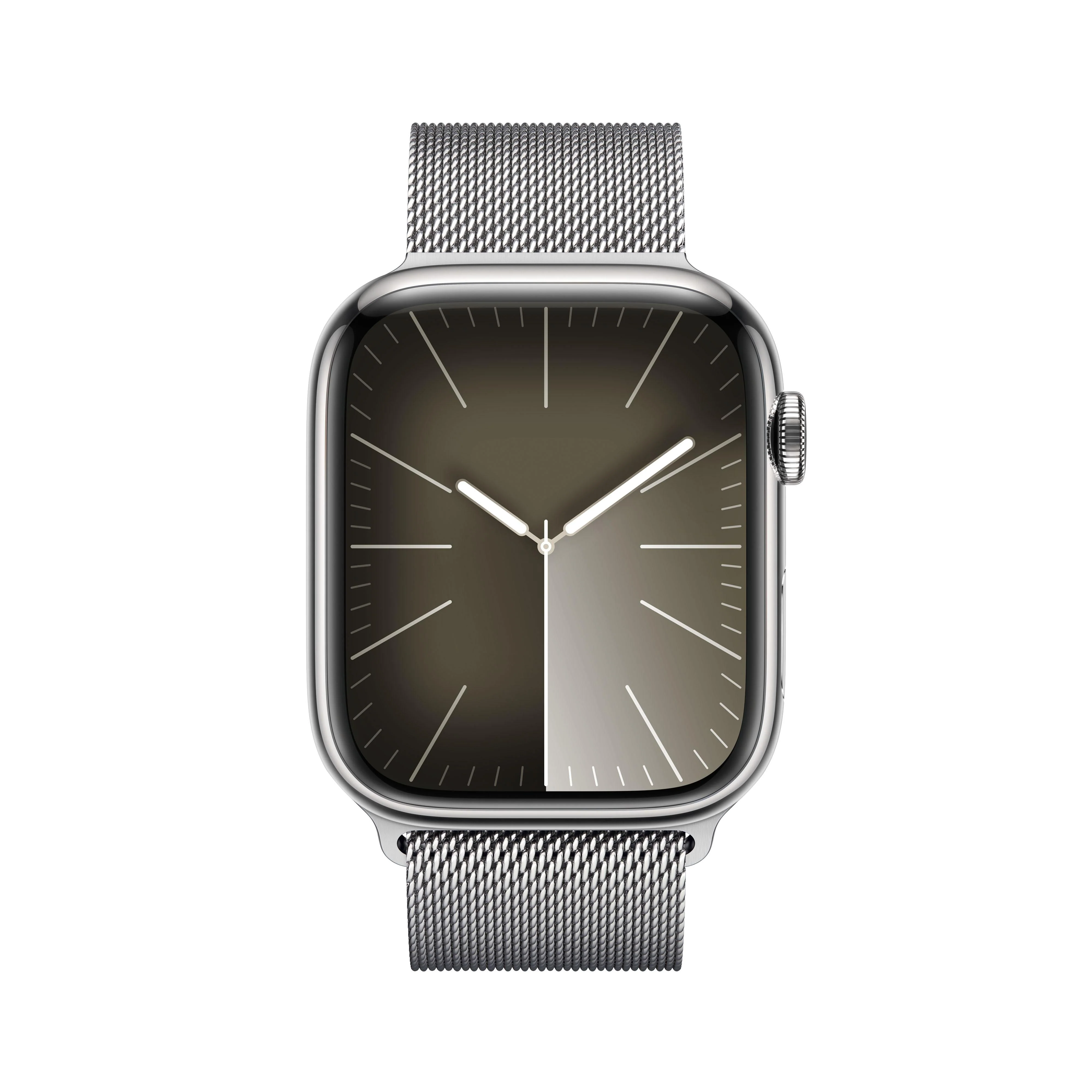 Apple Watch Series 9 GPS + Cellular 45mm Silver Stainless Steel Case with Silver Milanese Loop - Image 2
