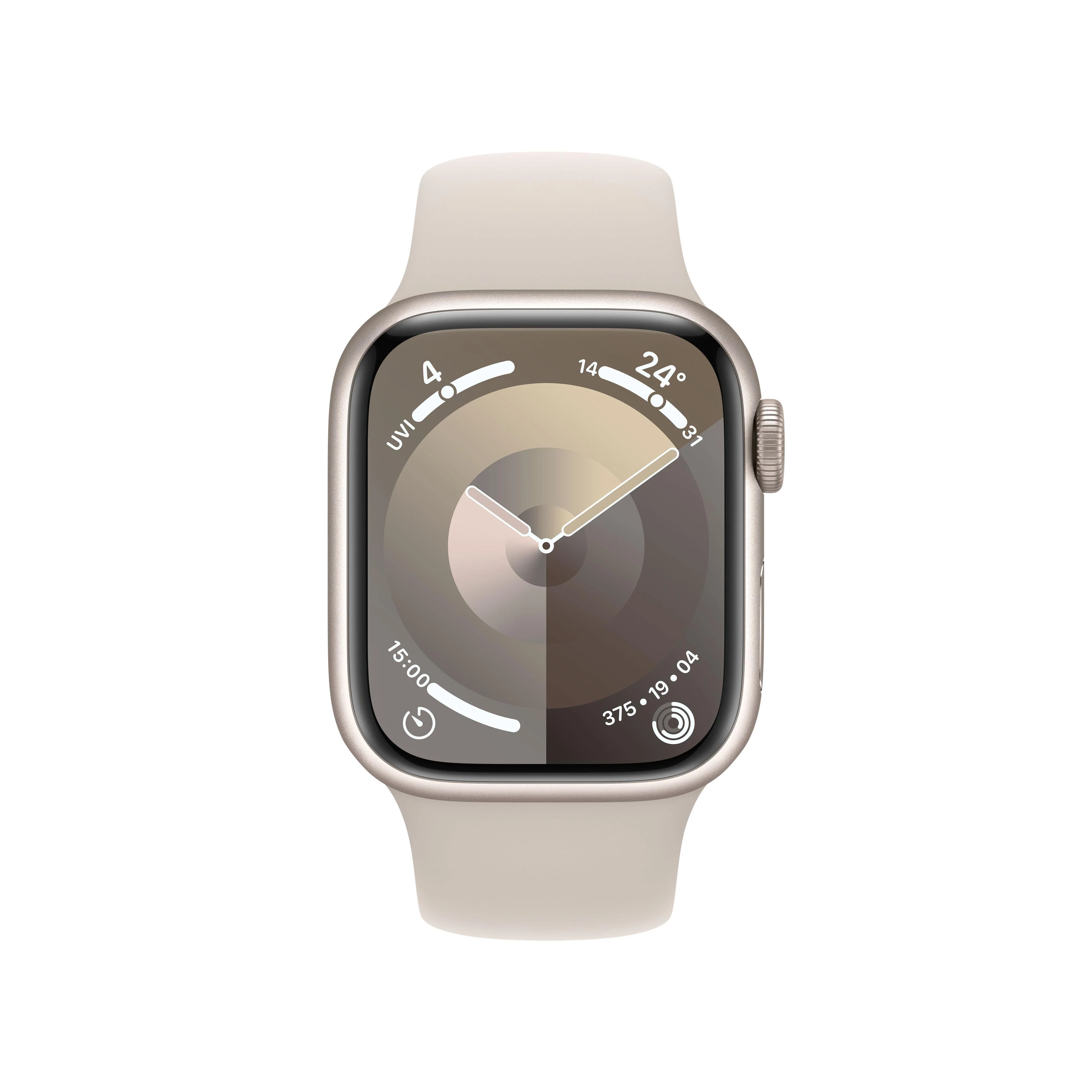 Apple Watch Series 9 GPS 41mm Starlight Aluminium Case with Starlight Sport Band - S/M - Image 2