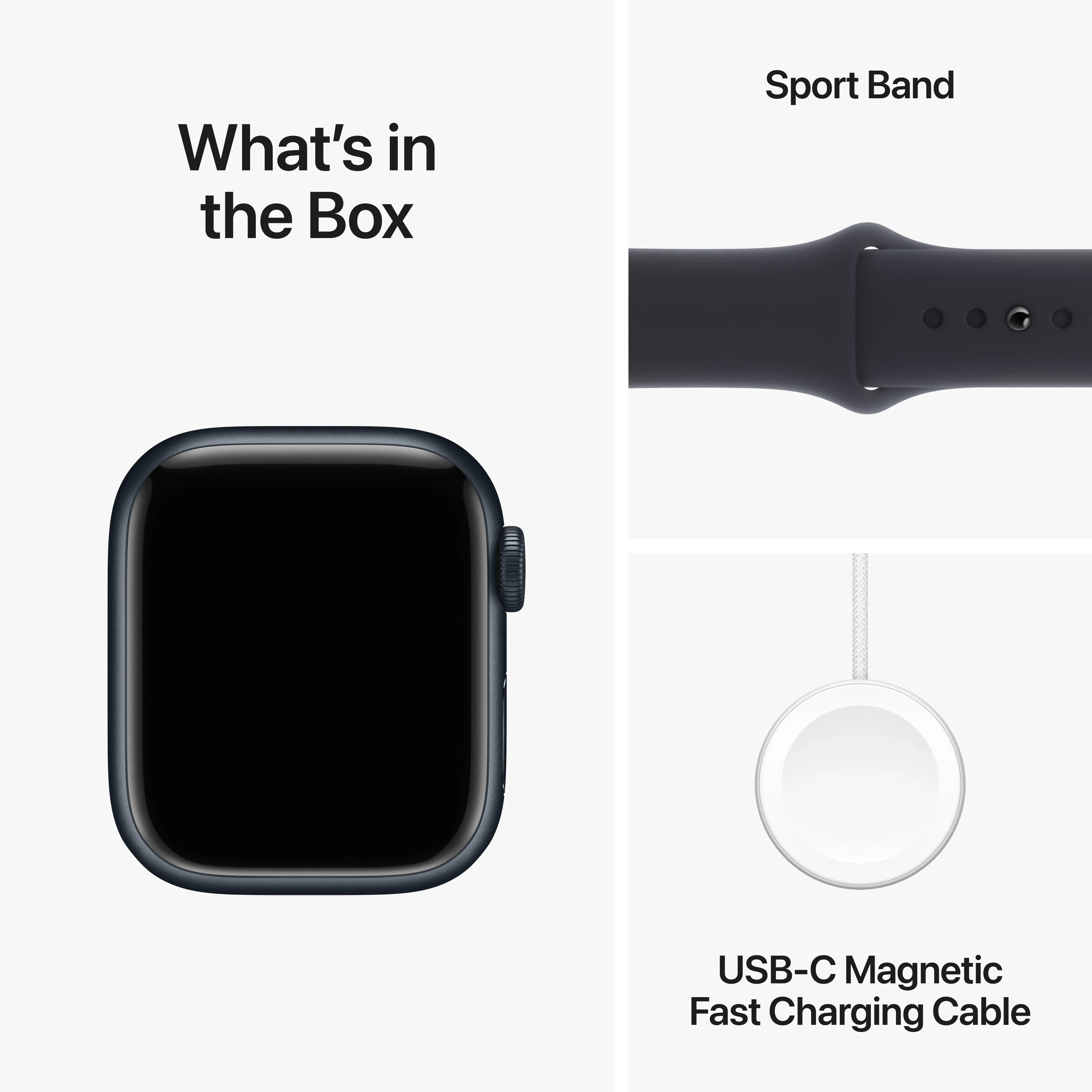 Apple Watch Series 9 GPS 41mm Midnight Aluminium Case with Midnight Sport Band - S/M - Image 10