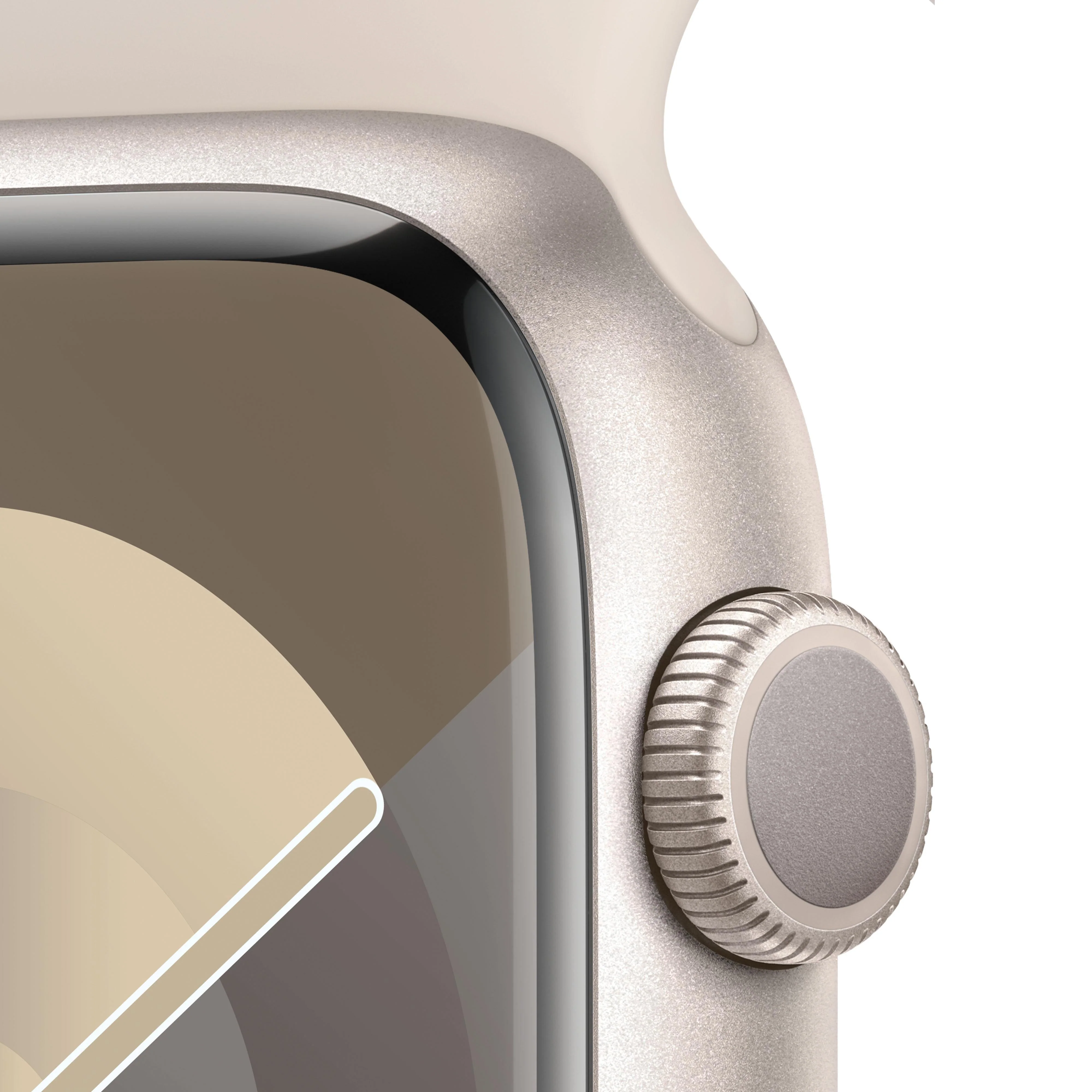 Apple Watch Series 9 GPS 45mm Starlight Aluminium Case with Starlight Sport Band - M/L - Image 3