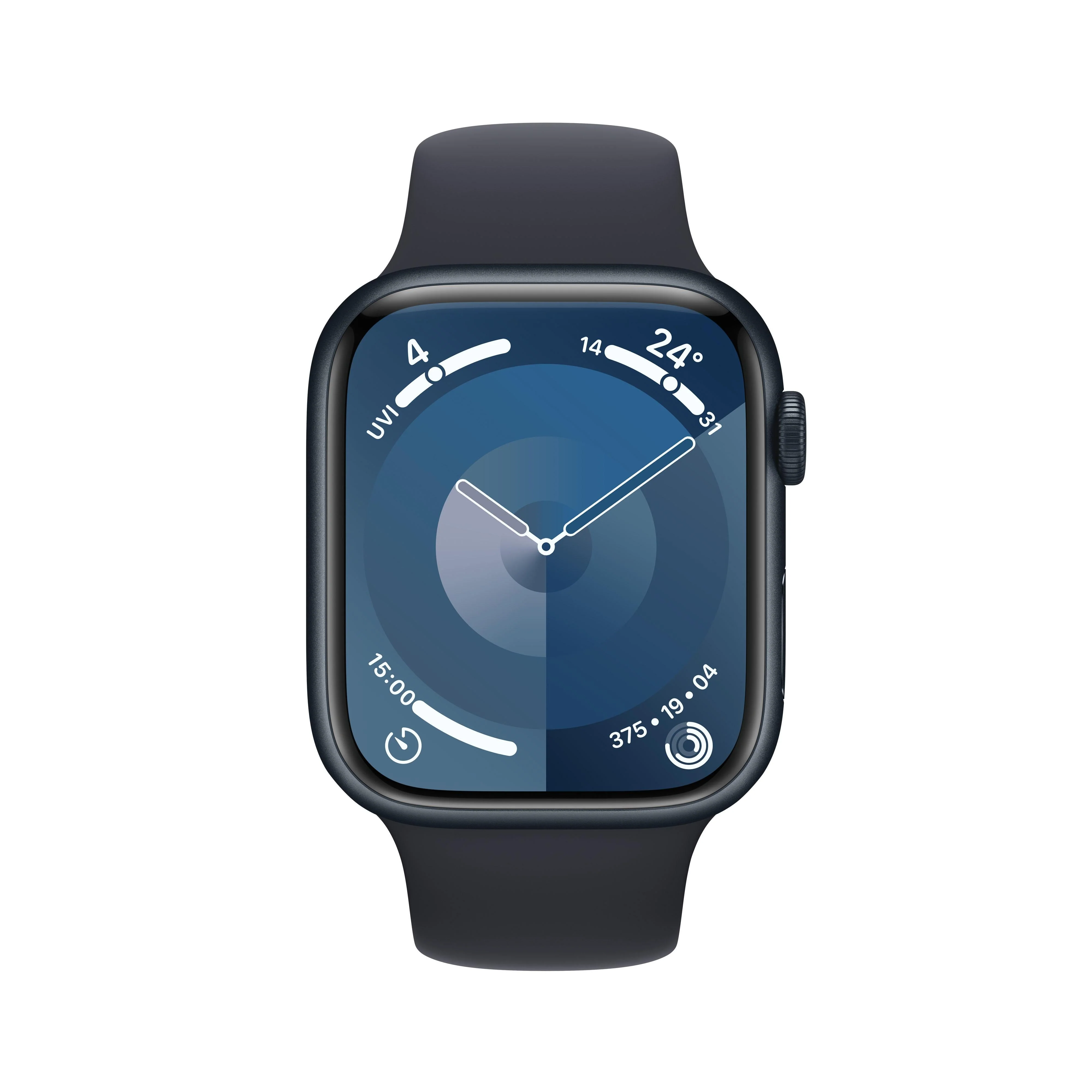 Apple Watch Series 9 GPS 45mm Midnight Aluminium Case with Midnight Sport Band - S/M - Image 2