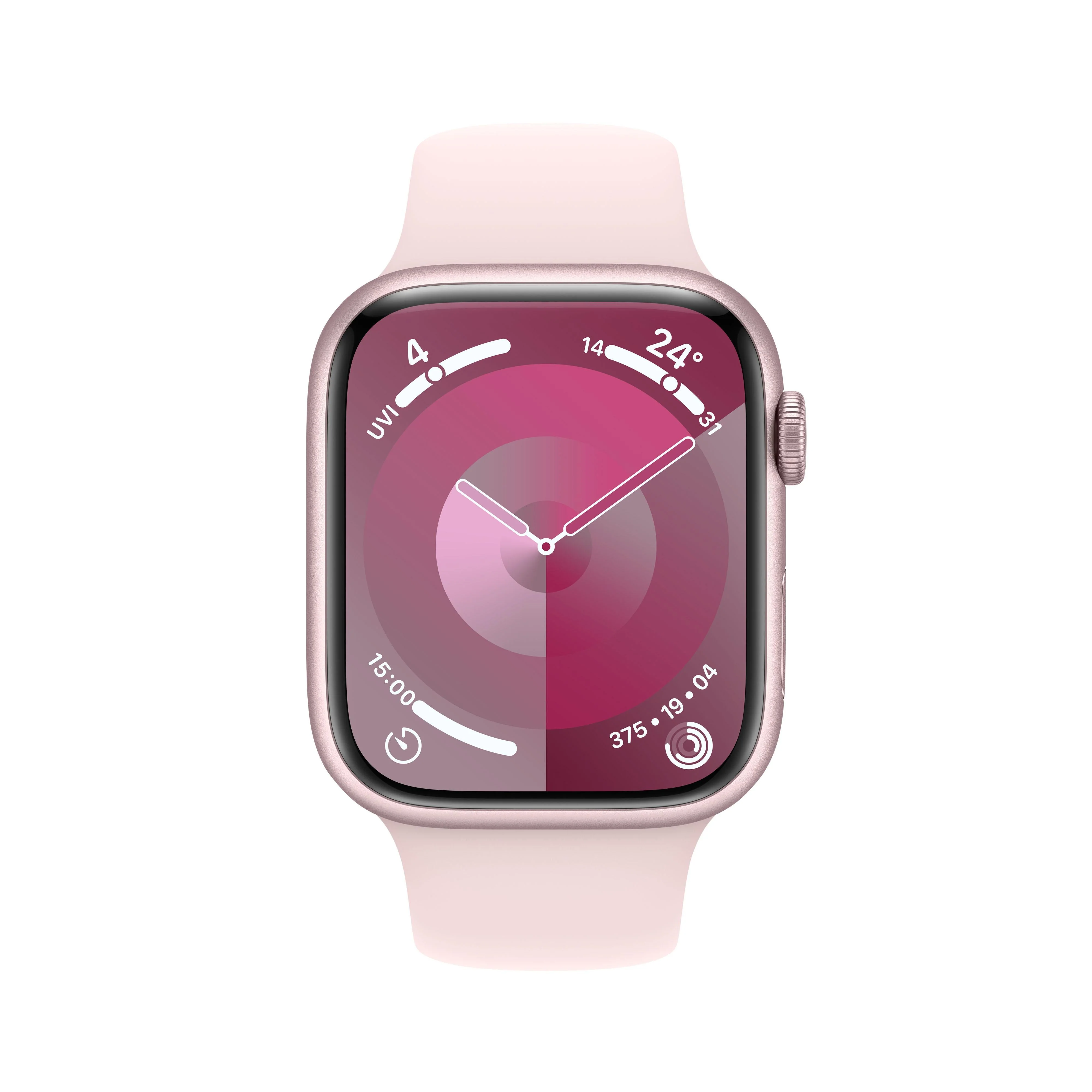 Apple Watch Series 9 GPS 45mm Pink Aluminium Case with Light Pink Sport Band - M/L - Image 2