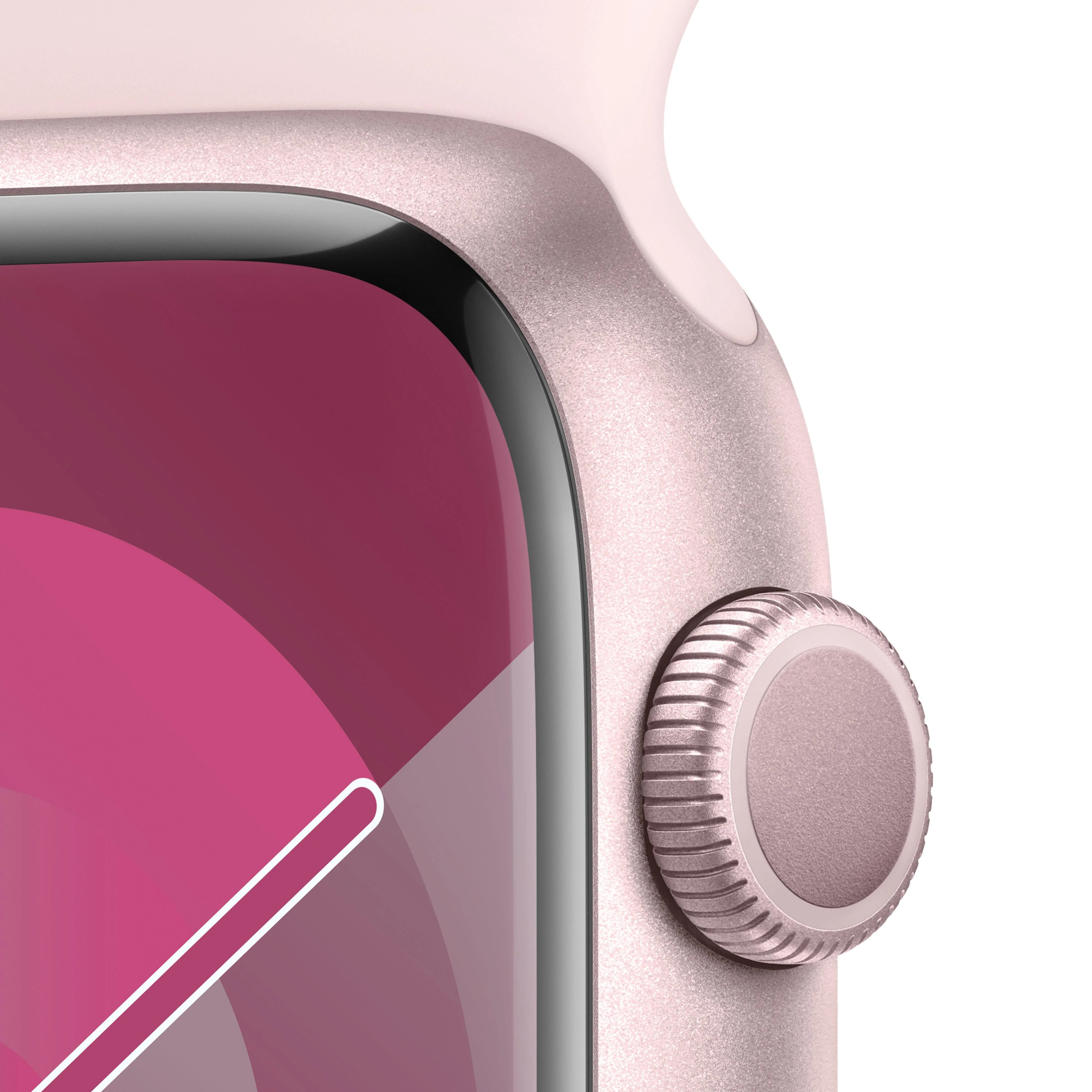 Apple Watch Series 9 GPS 45mm Pink Aluminium Case with Light Pink Sport Band - M/L - Image 3