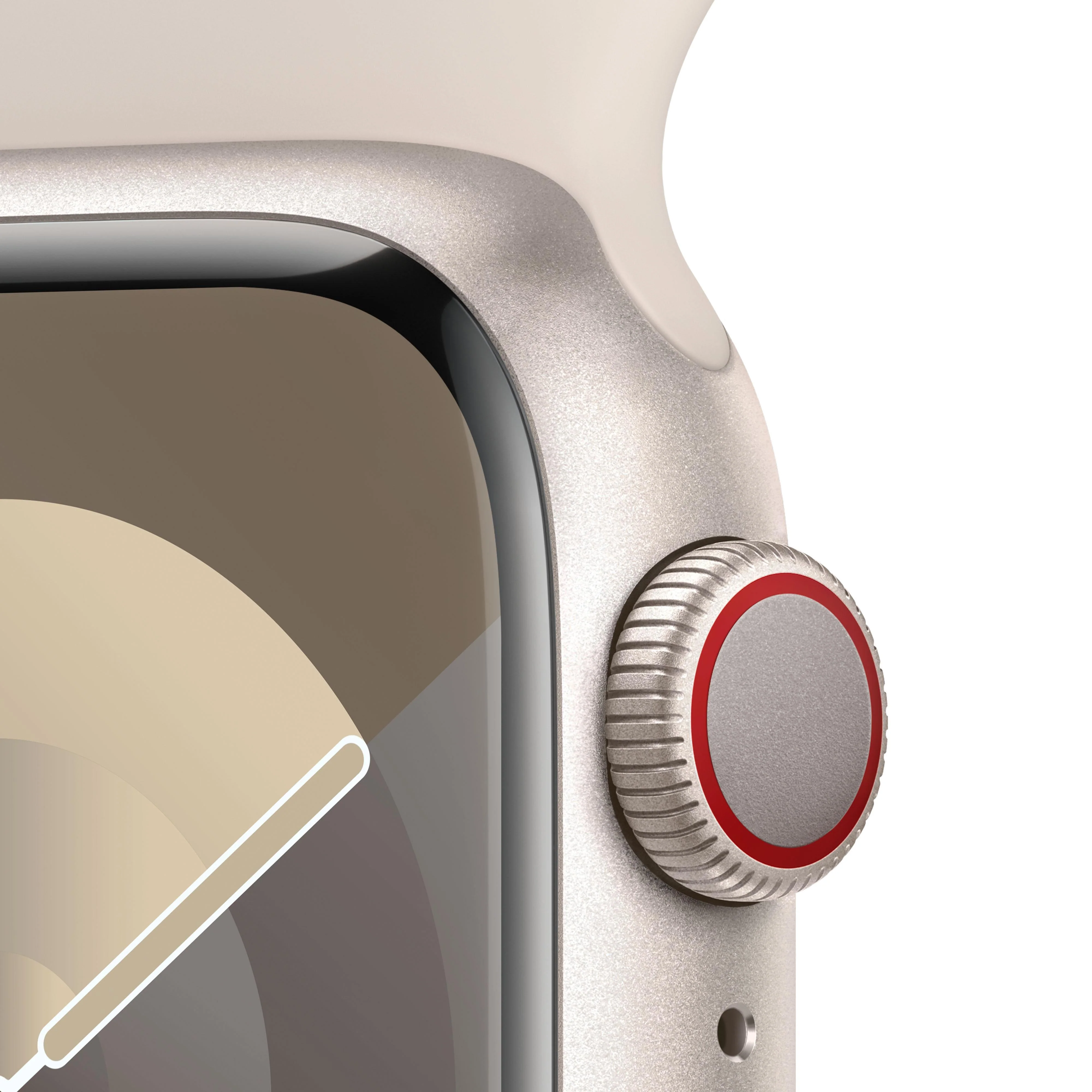 Apple Watch Series 9 GPS + Cellular 41mm Starlight Aluminium Case with Starlight Sport Band - S/M - Image 3