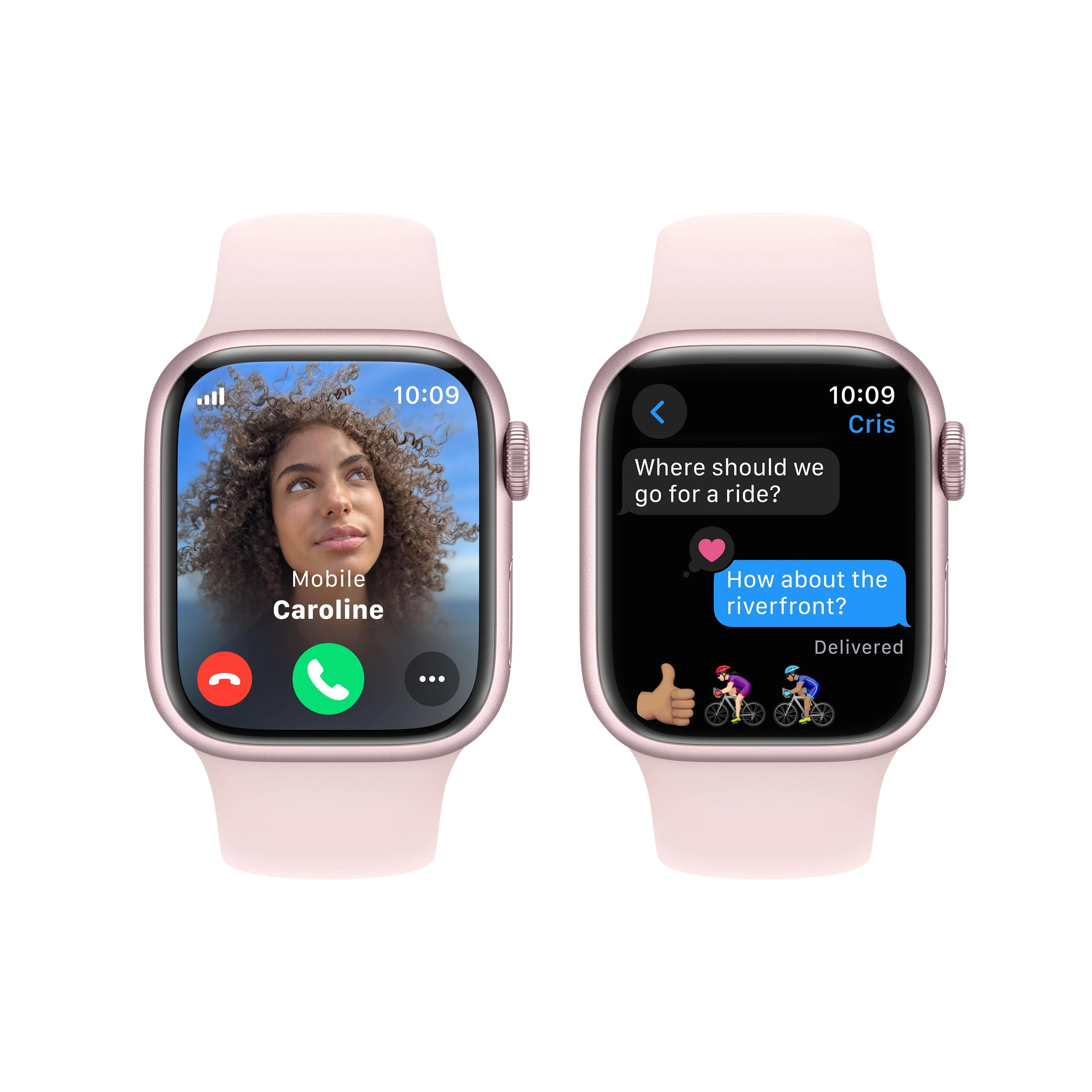 Apple Watch Series 9 GPS + Cellular 41mm Pink Aluminium Case with Light Pink Sport Band - M/L - Image 6