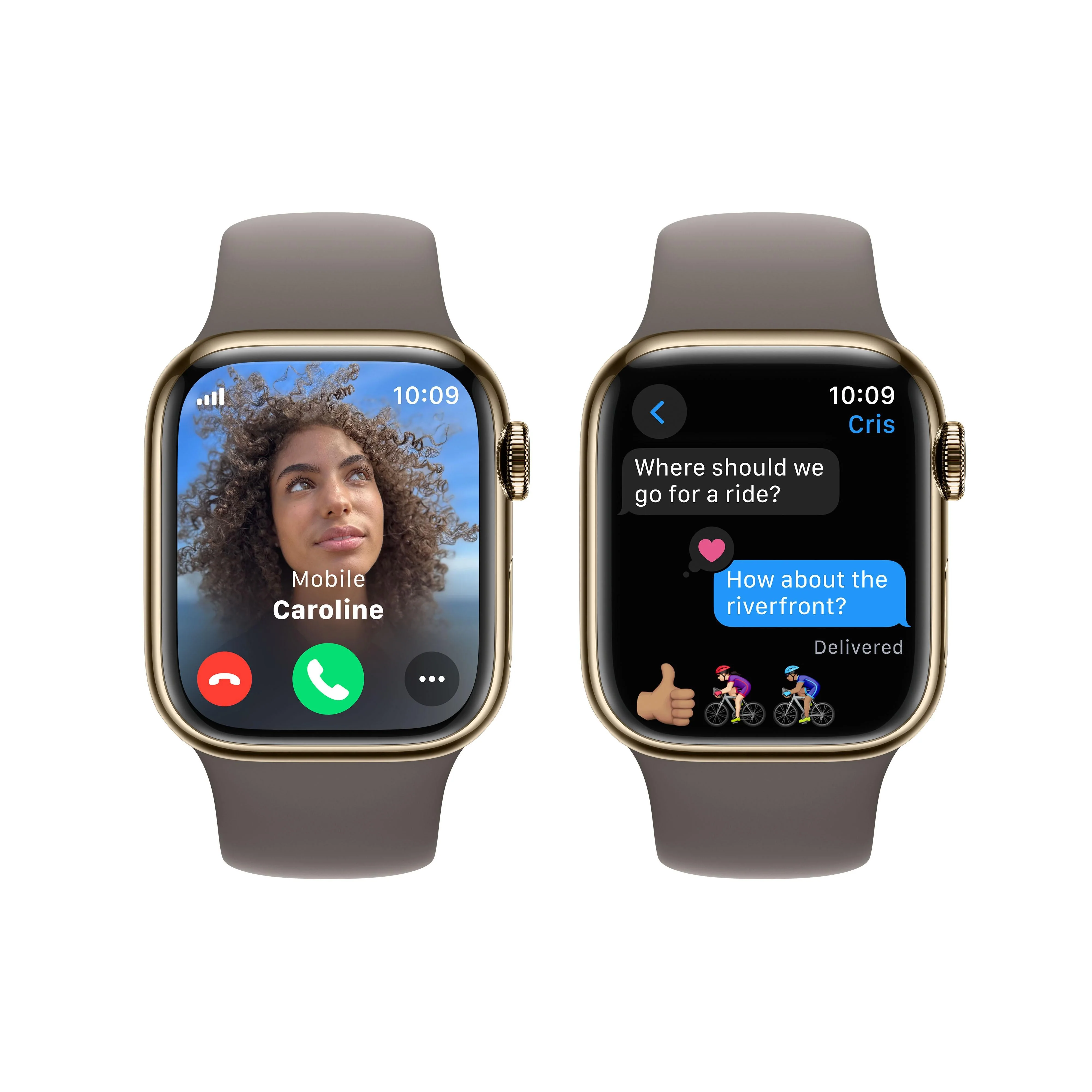 Apple Watch Series 9 GPS + Cellular 41mm Gold Stainless Steel Case with Clay Sport Band - M/L - Image 6