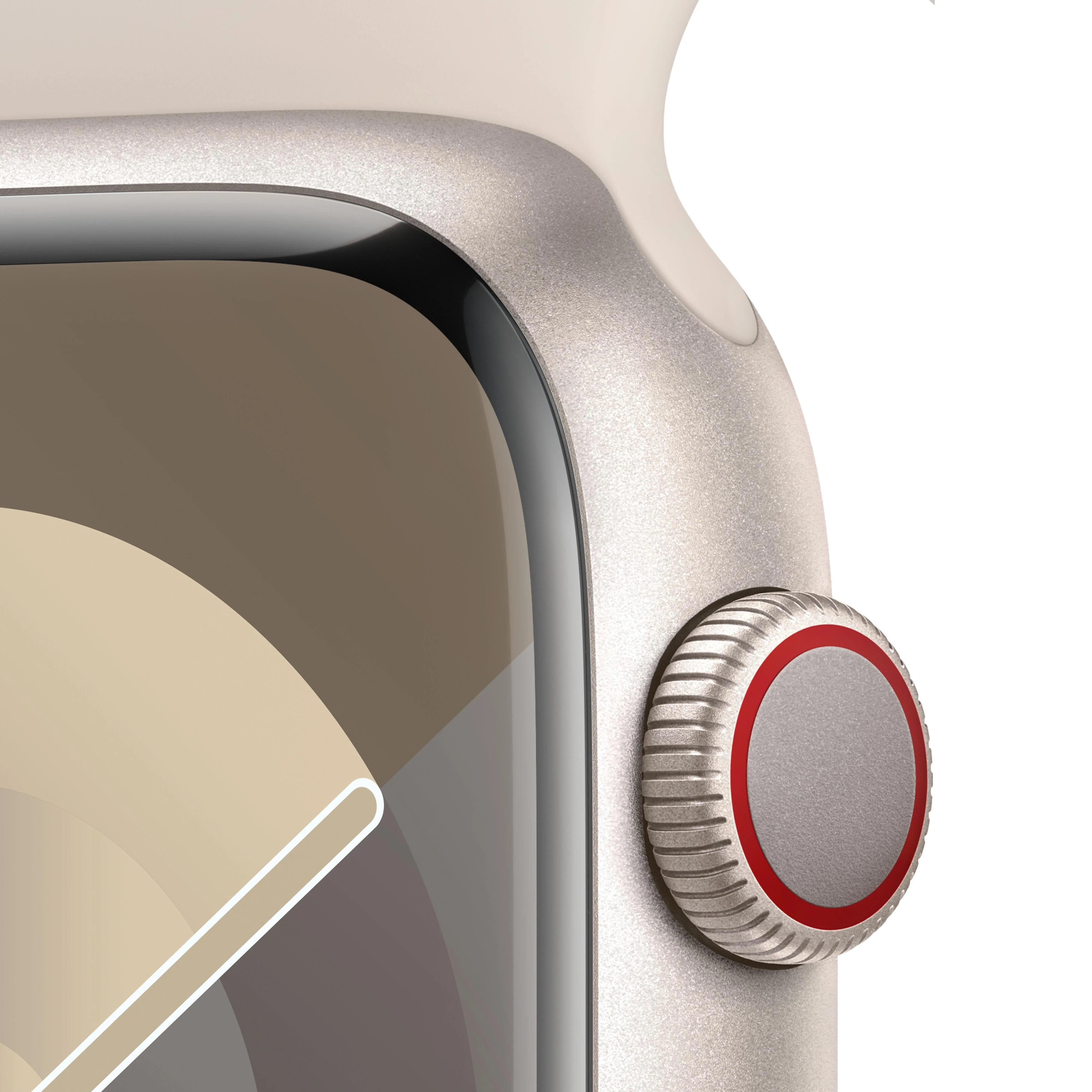 Apple Watch Series 9 GPS + Cellular 45mm Starlight Aluminium Case with Starlight Sport Band - S/M - Image 3