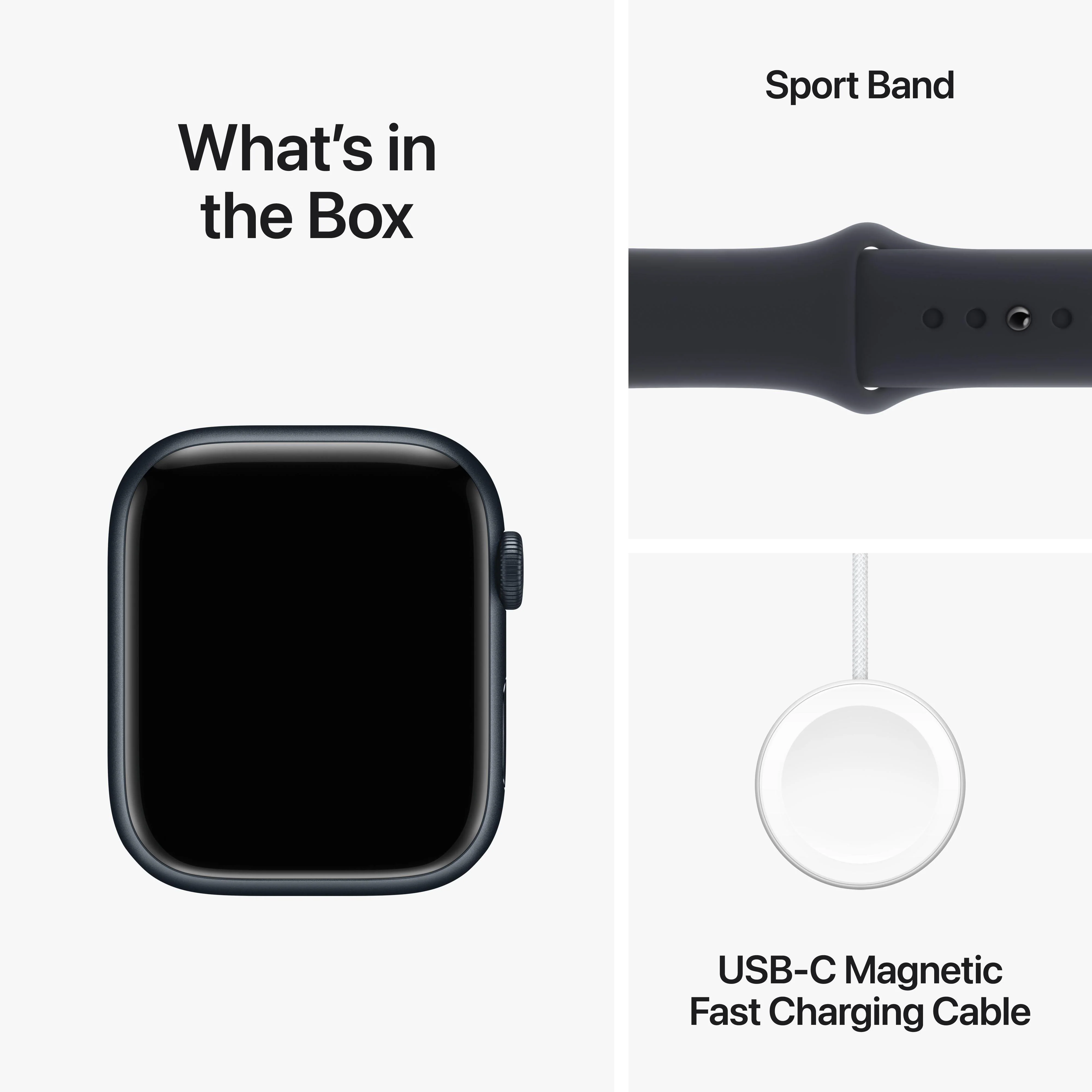 Apple Watch Series 9 GPS + Cellular 45mm Midnight Aluminium Case with Midnight Sport Band - S/M - Image 10