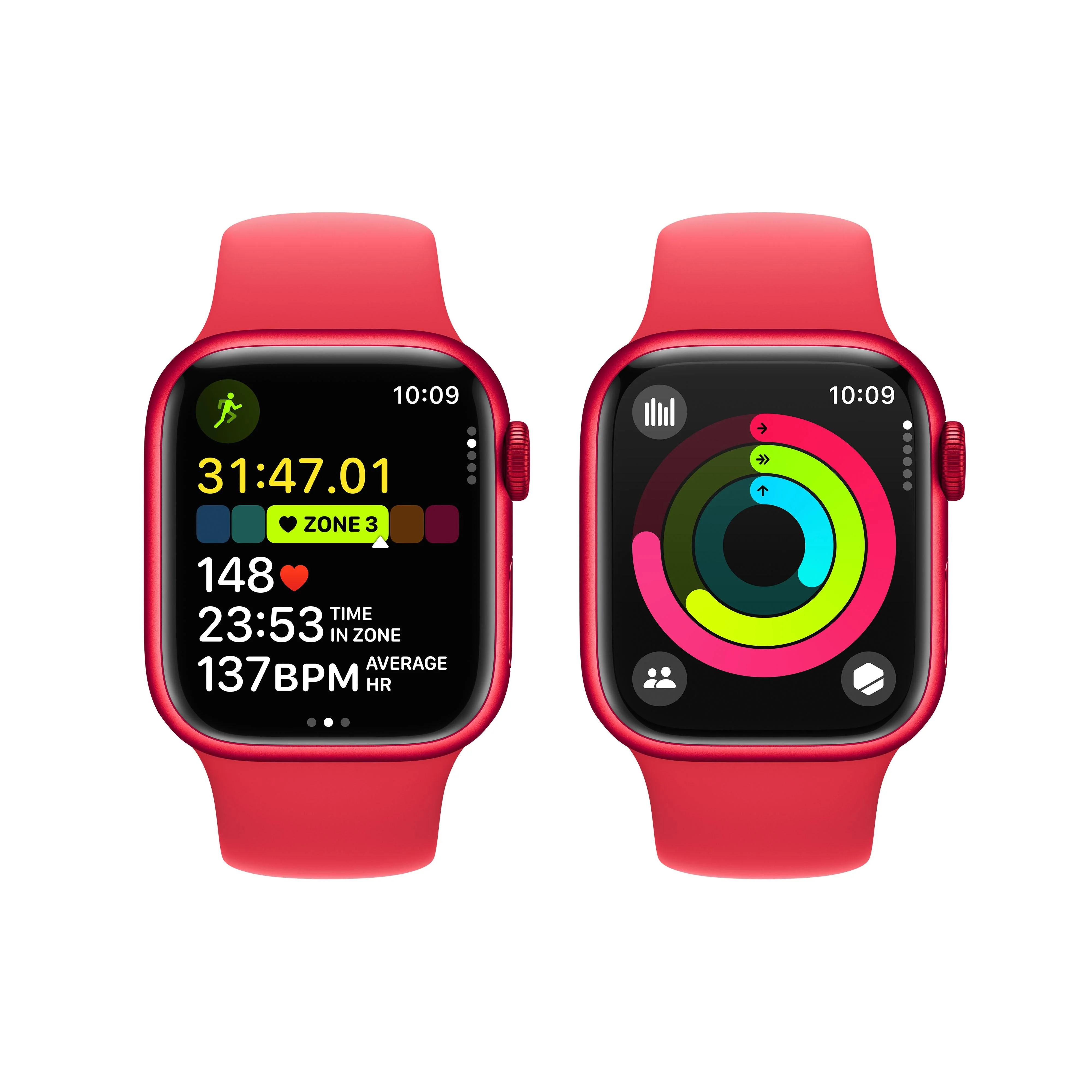 Apple Watch Series 9 GPS 41mm (PRODUCT)RED Aluminium Case with (PRODUCT)RED Sport Band - S/M - Image 8