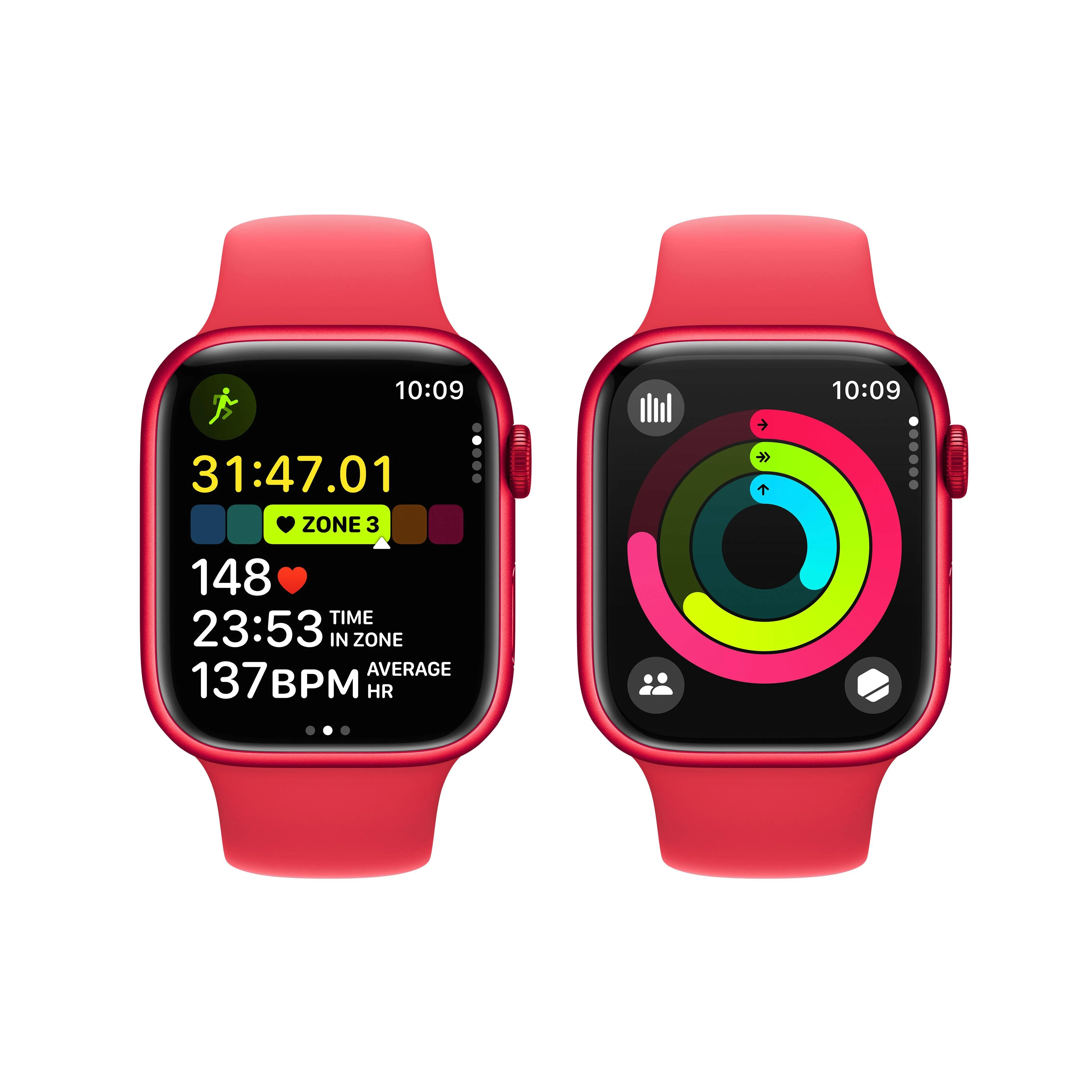 Apple Watch Series 9 GPS + Cellular 45mm (PRODUCT)RED Aluminium Case with (PRODUCT)RED Sport Band - S/M - Image 8