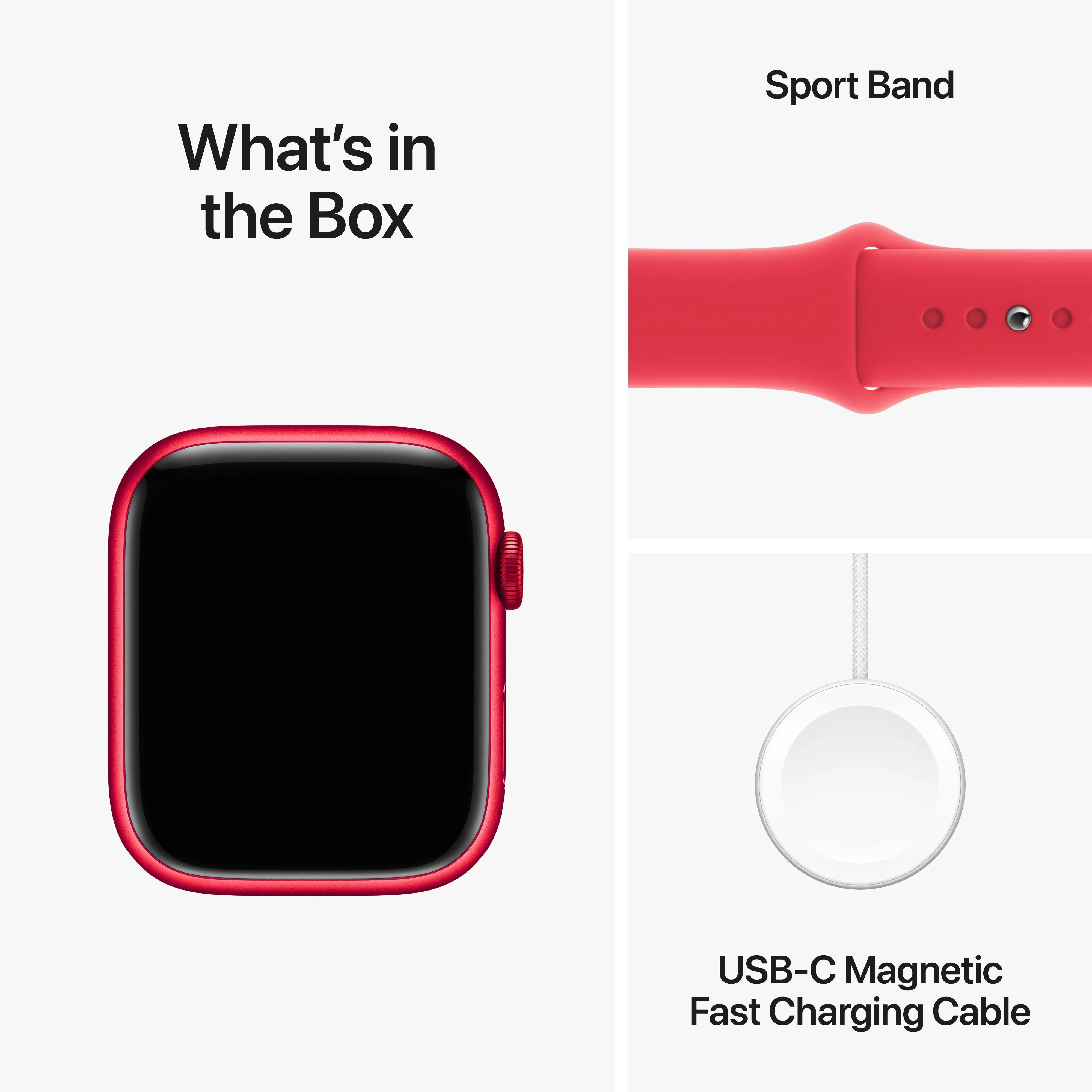 Apple Watch Series 9 GPS + Cellular 45mm (PRODUCT)RED Aluminium Case with (PRODUCT)RED Sport Band - M/L - Image 10