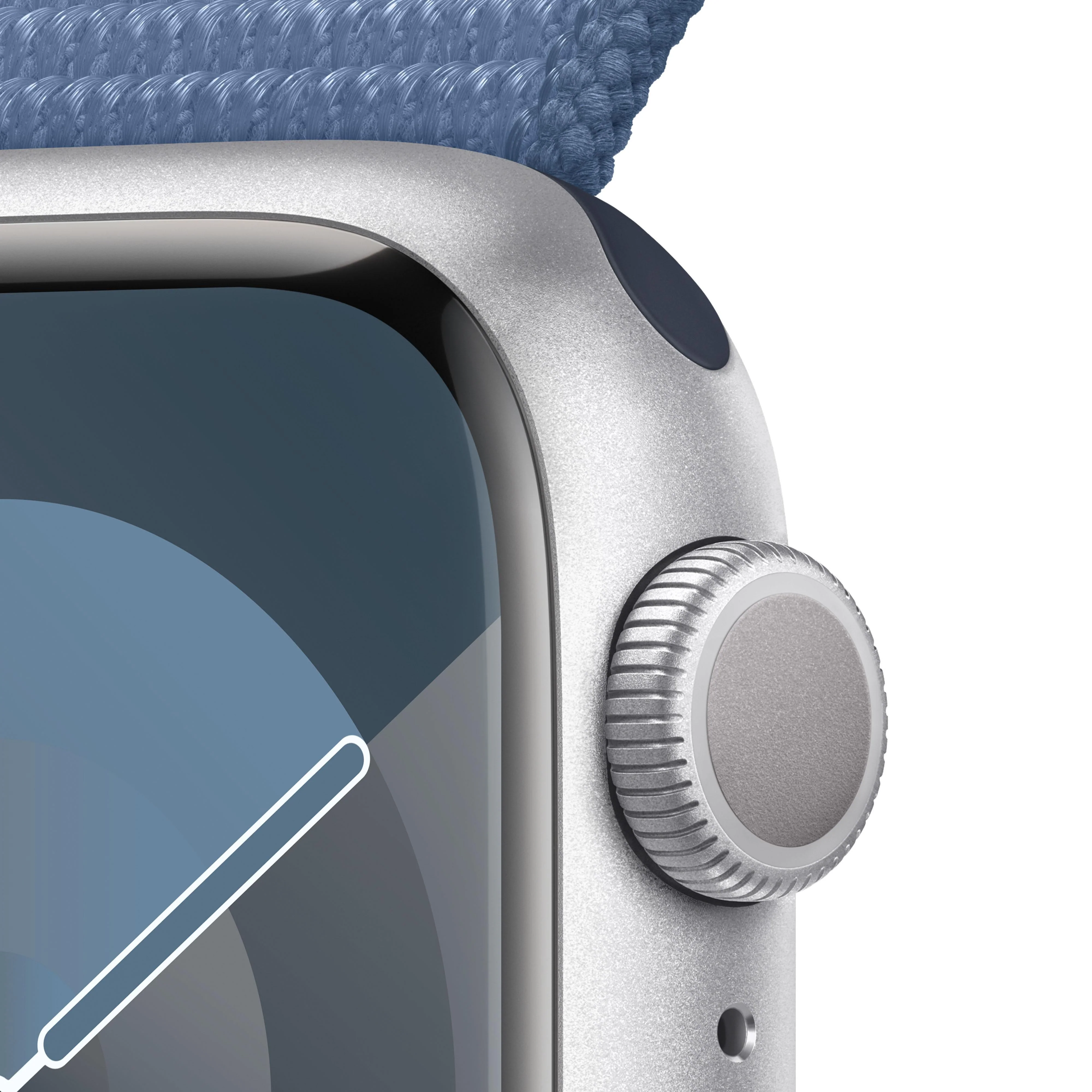 Apple Watch Series 9 GPS 41mm Silver Aluminium Case with Winter Blue Sport Loop - Image 3