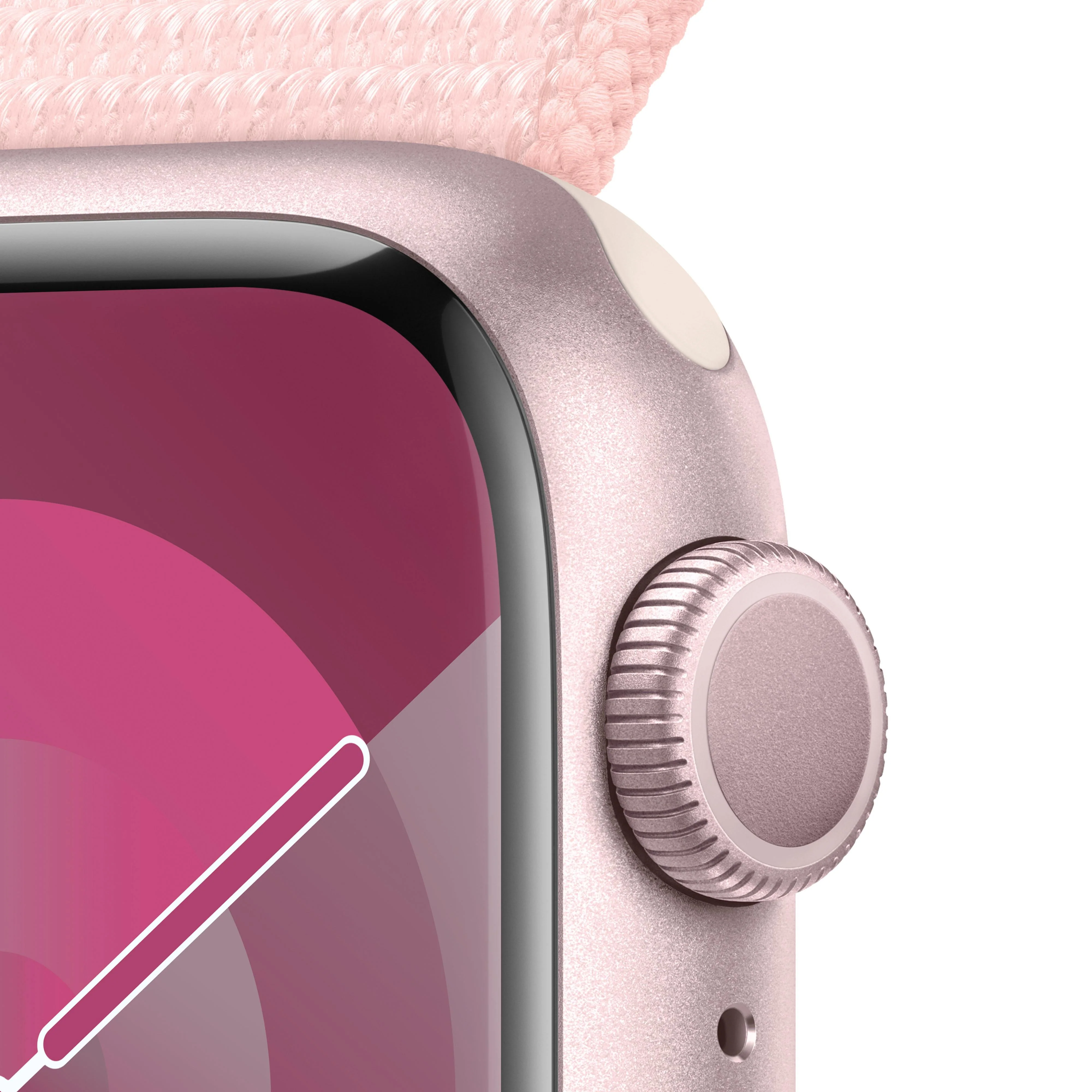 Apple Watch Series 9 GPS 41mm Pink Aluminium Case with Light Pink Sport Loop - Image 3