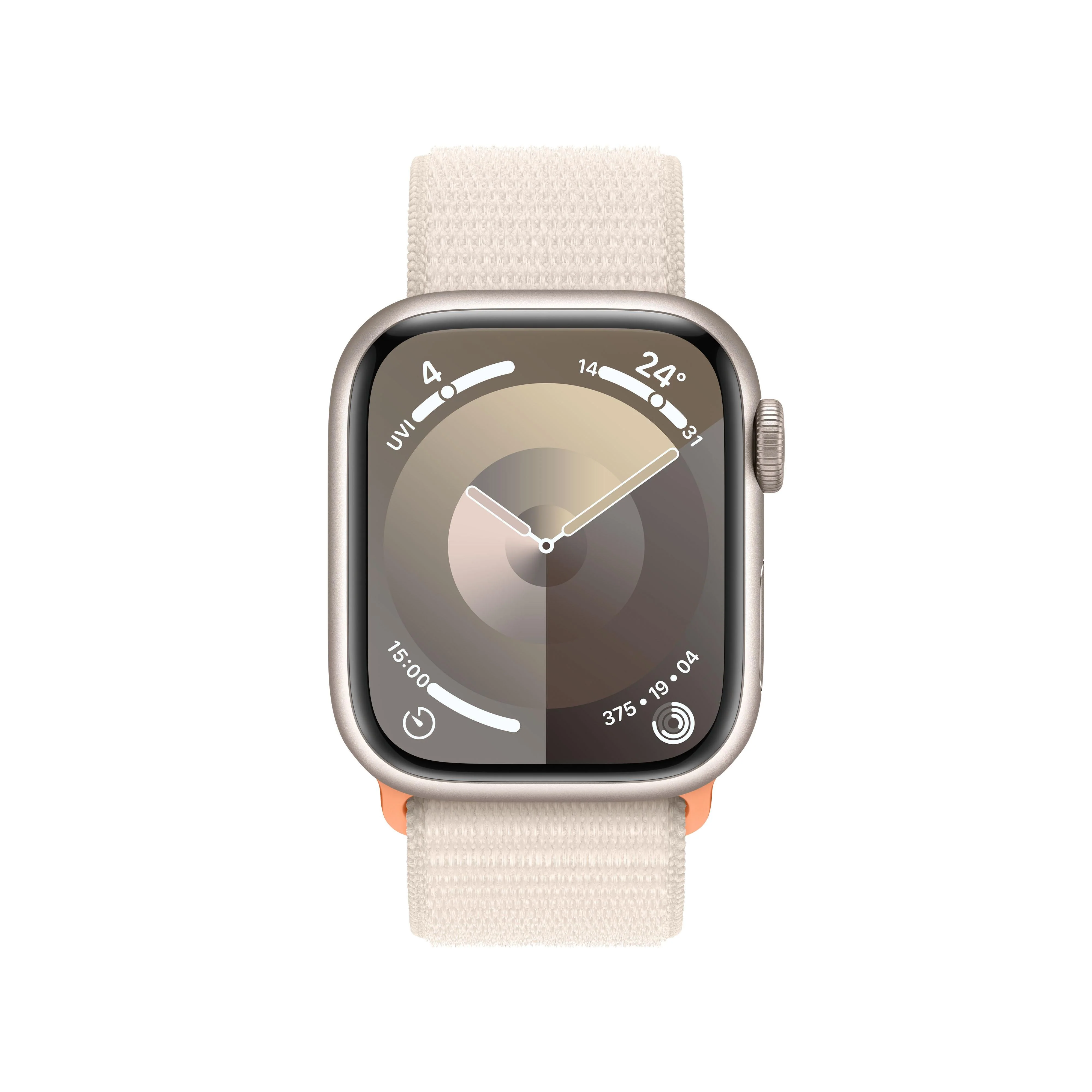 Apple Watch Series 9 GPS + Cellular 41mm Starlight Aluminium Case with Starlight Sport Loop - Image 2