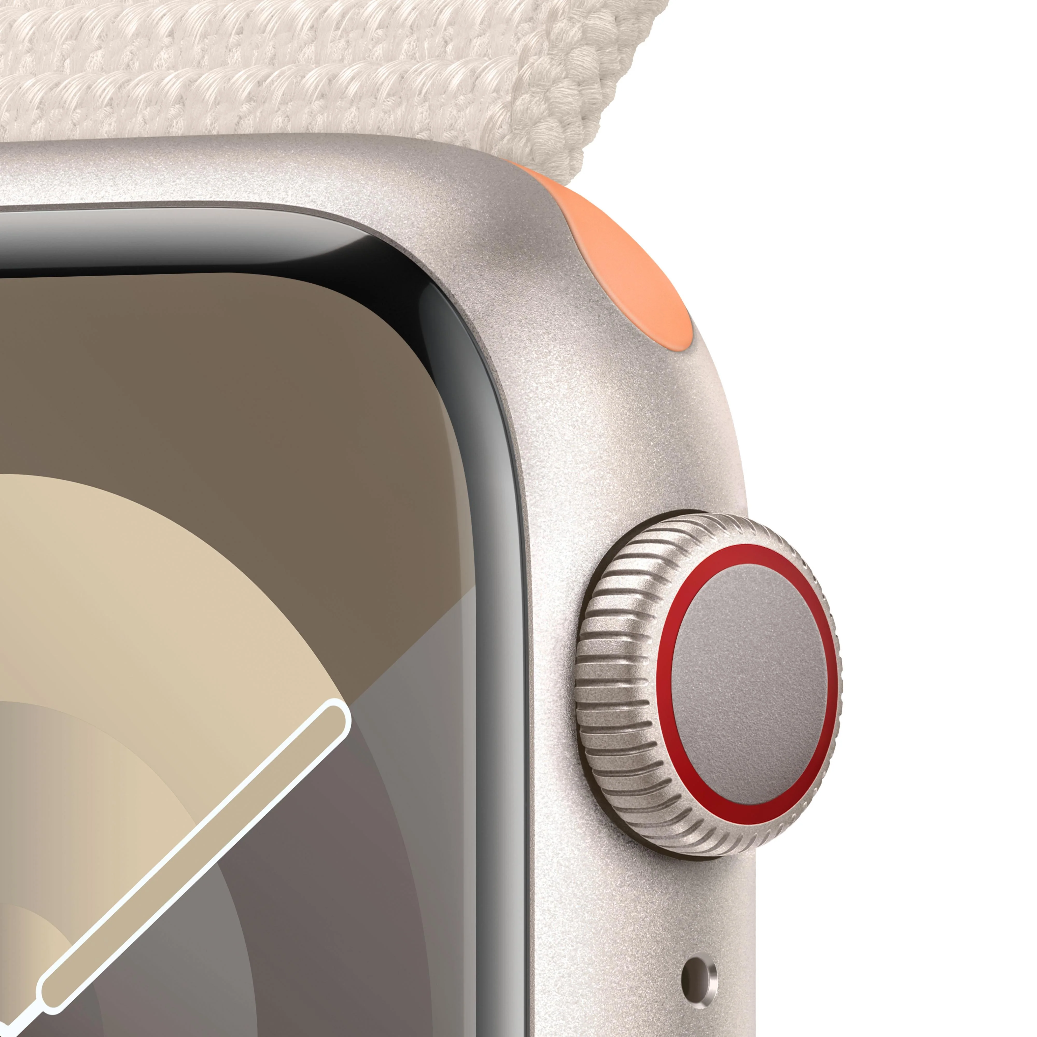 Apple Watch Series 9 GPS + Cellular 41mm Starlight Aluminium Case with Starlight Sport Loop - Image 3