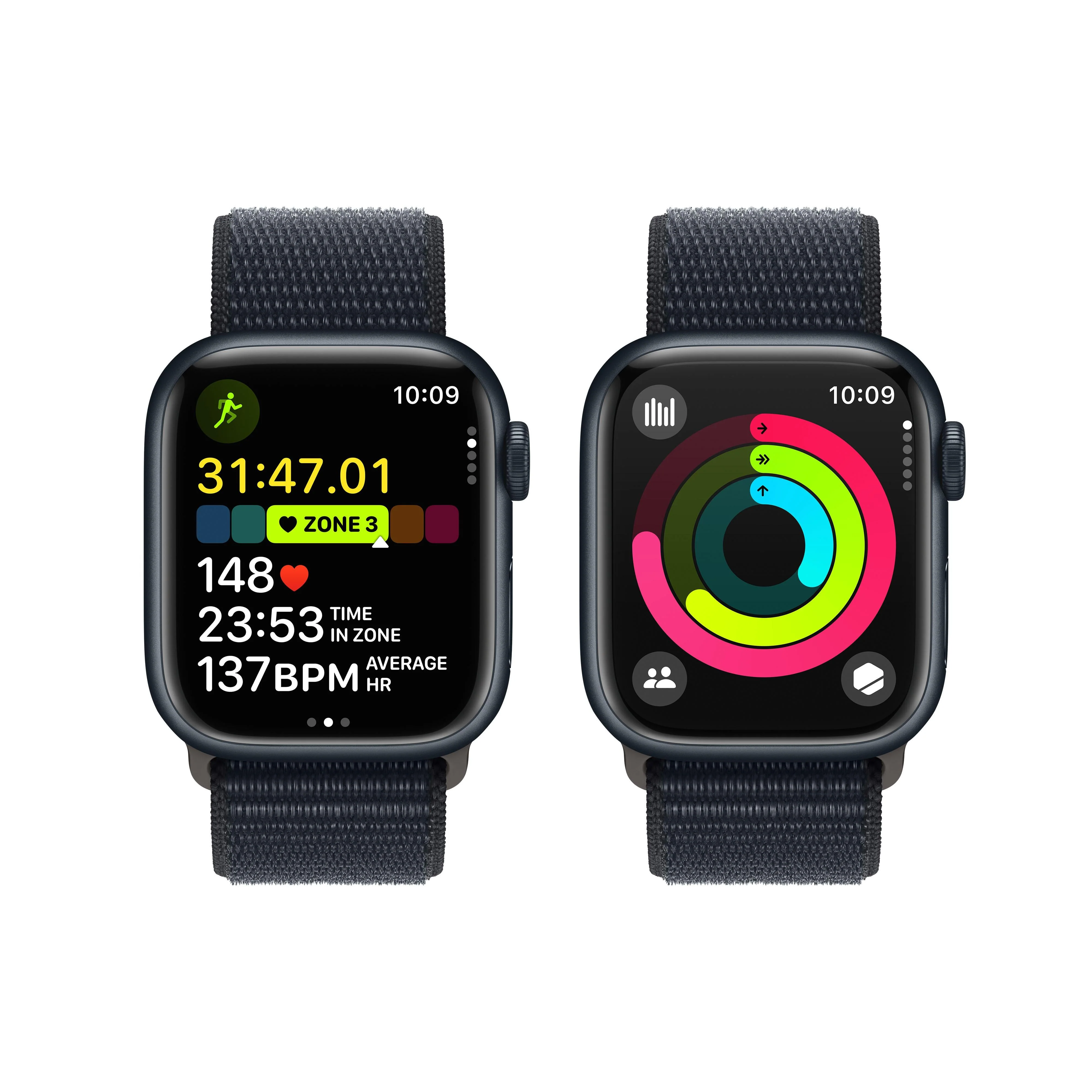 Apple Watch Series 9 GPS + Cellular 41mm Midnight Aluminium Case with Midnight Sport Loop - Image 8
