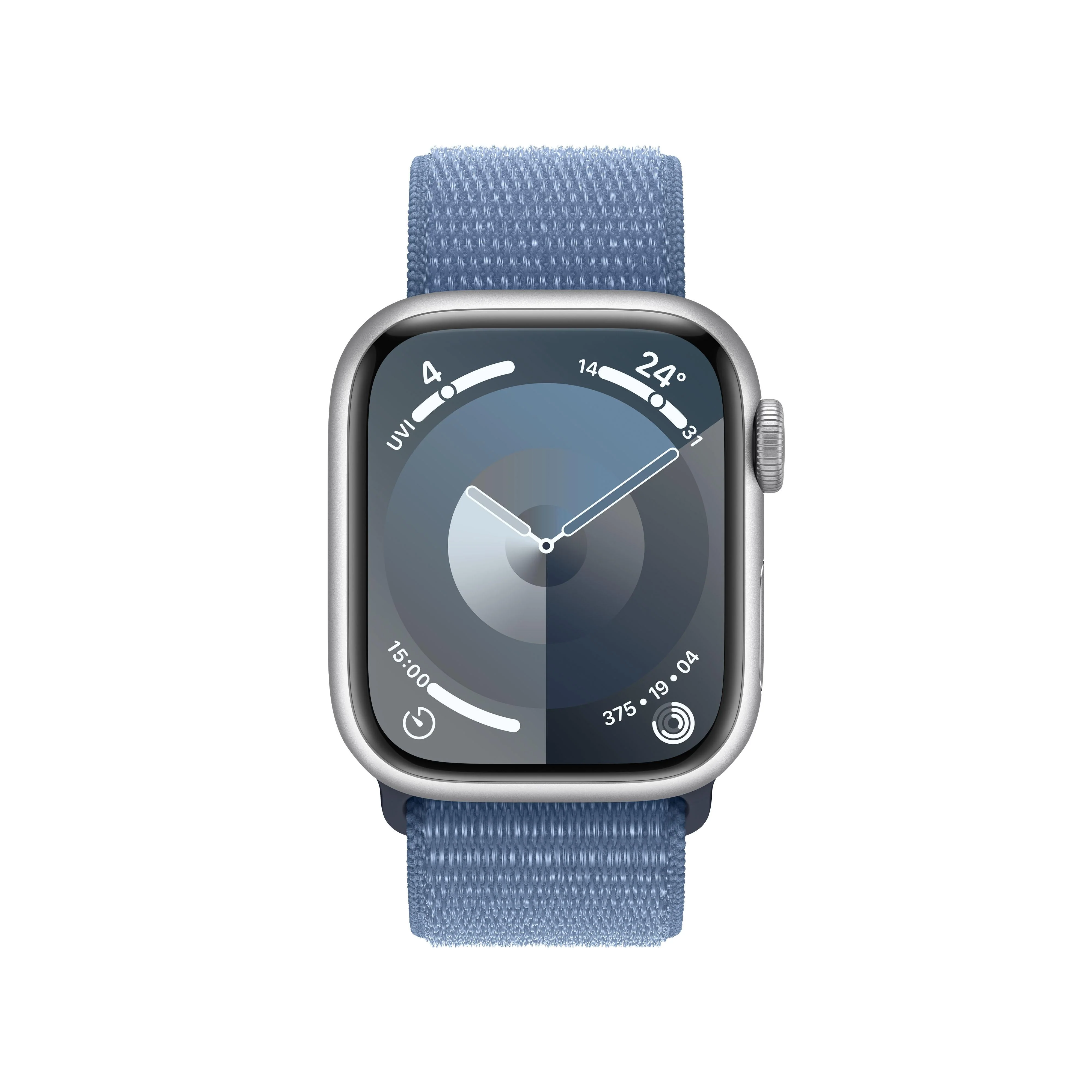 Apple Watch Series 9 GPS + Cellular 41mm Silver Aluminium Case with Winter Blue Sport Loop - Image 2