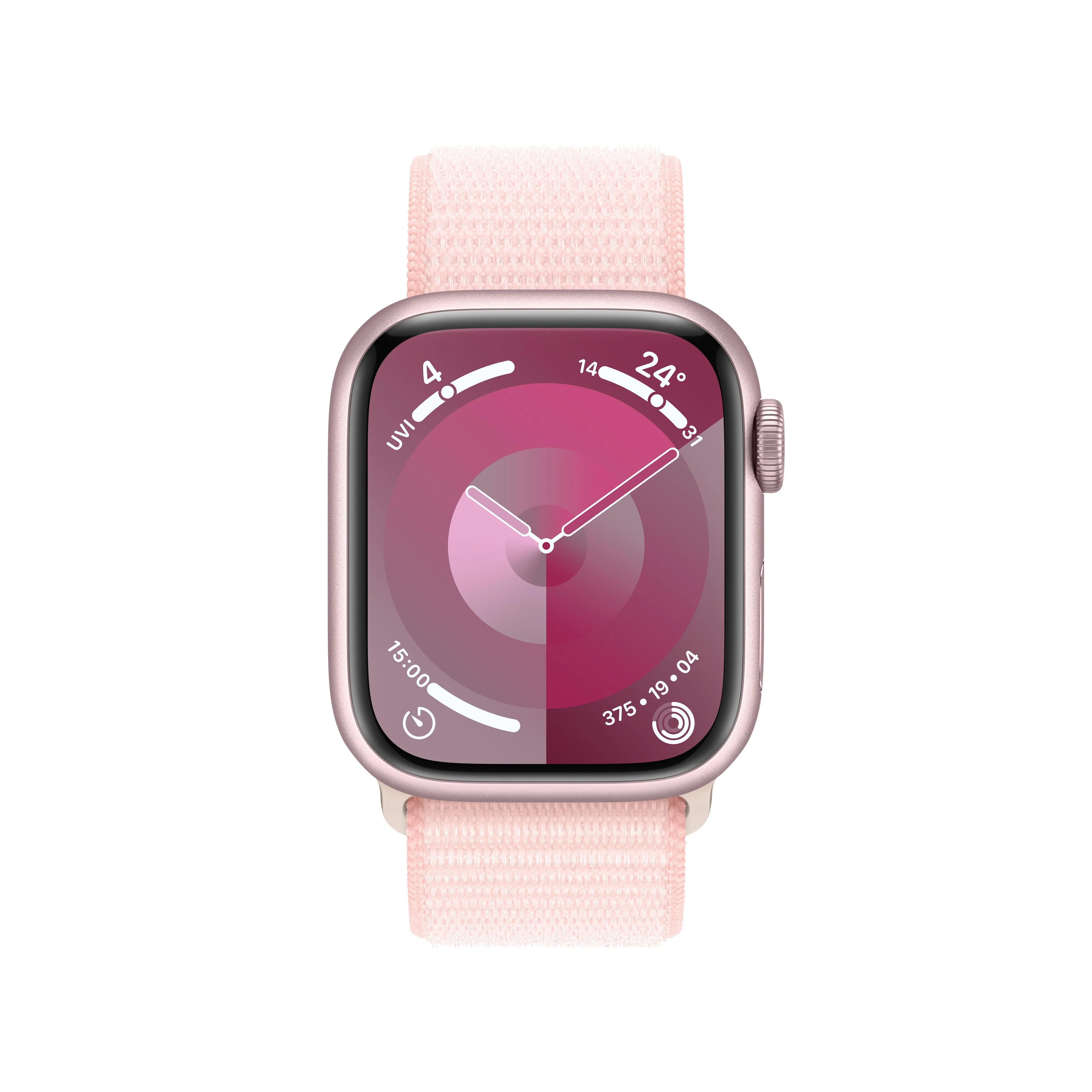 Apple Watch Series 9 GPS + Cellular 41mm Pink Aluminium Case with Light Pink Sport Loop - Image 2