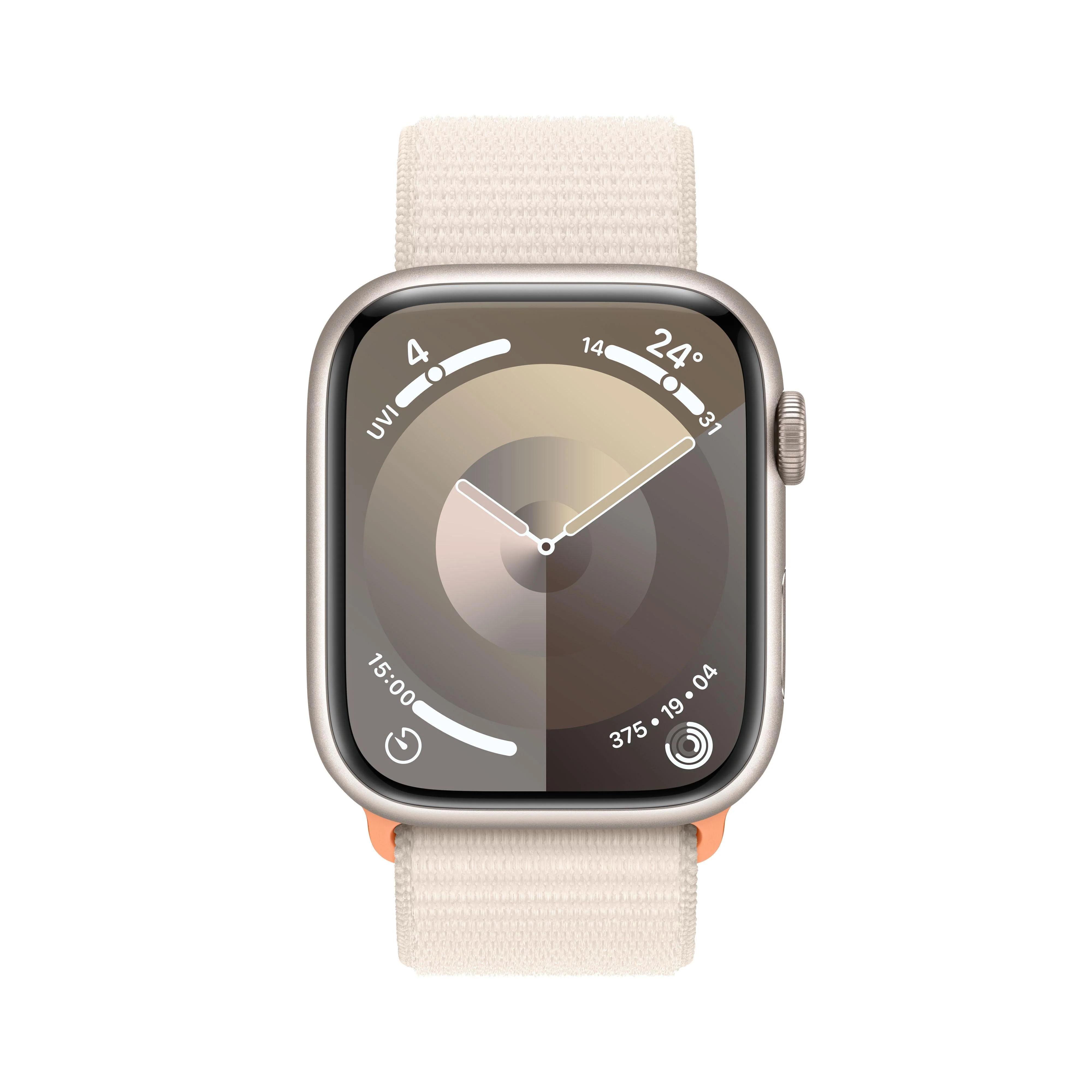 Apple Watch Series 9 GPS + Cellular 45mm Starlight Aluminium Case with Starlight Sport Loop - Image 2