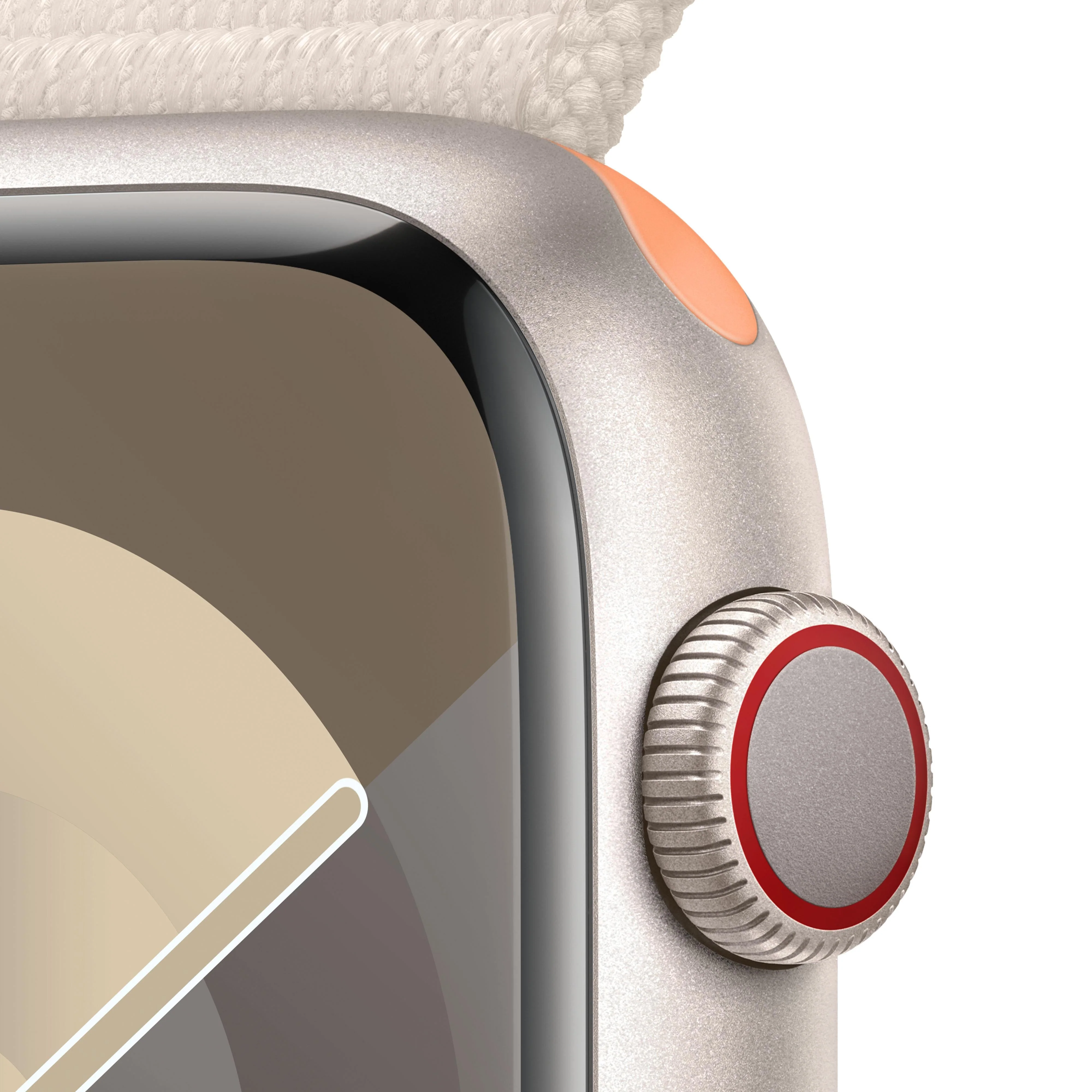 Apple Watch Series 9 GPS + Cellular 45mm Starlight Aluminium Case with Starlight Sport Loop - Image 3