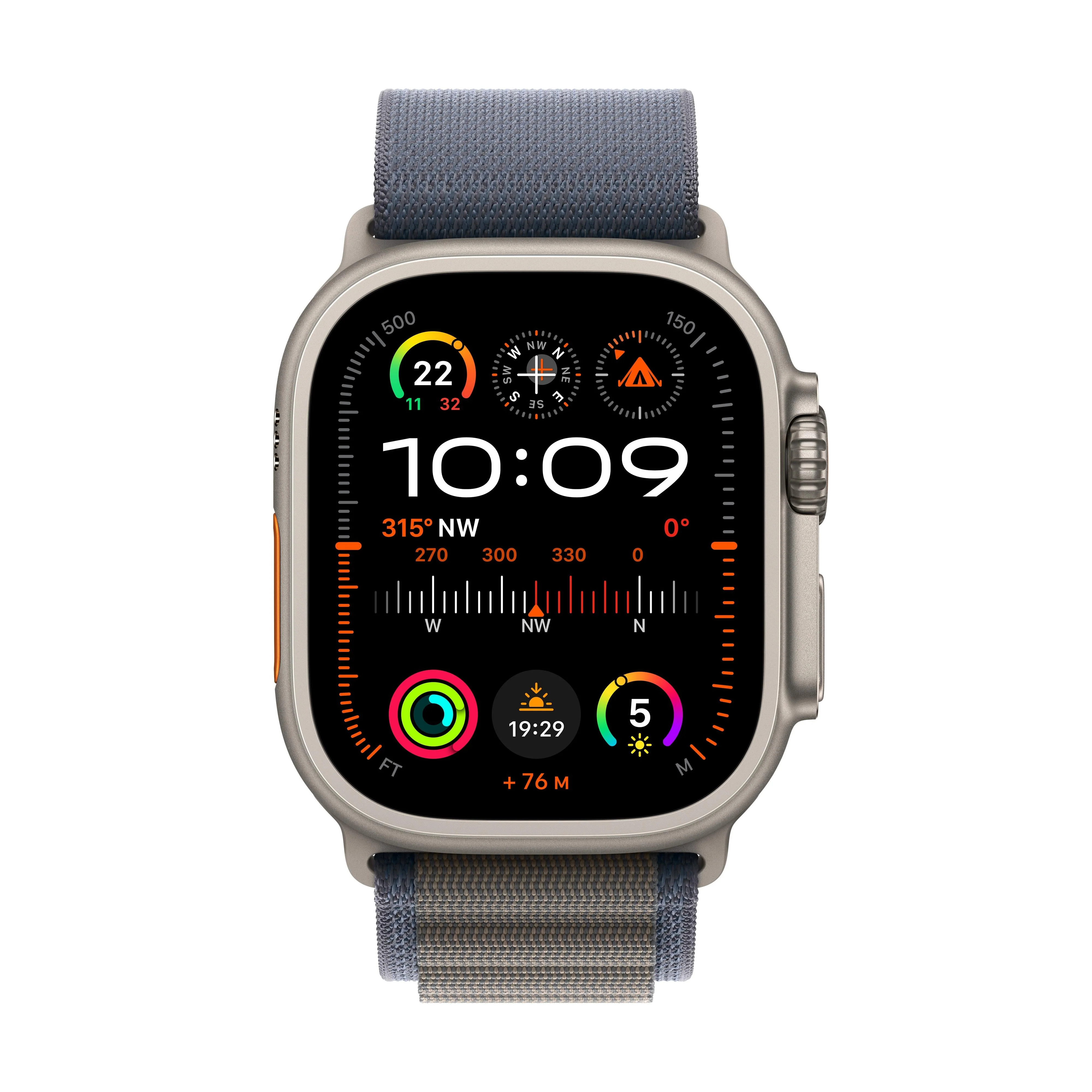 Apple Watch Ultra 2 GPS + Cellular 49mm Titanium Case with Blue Alpine Loop - Medium - Image 2