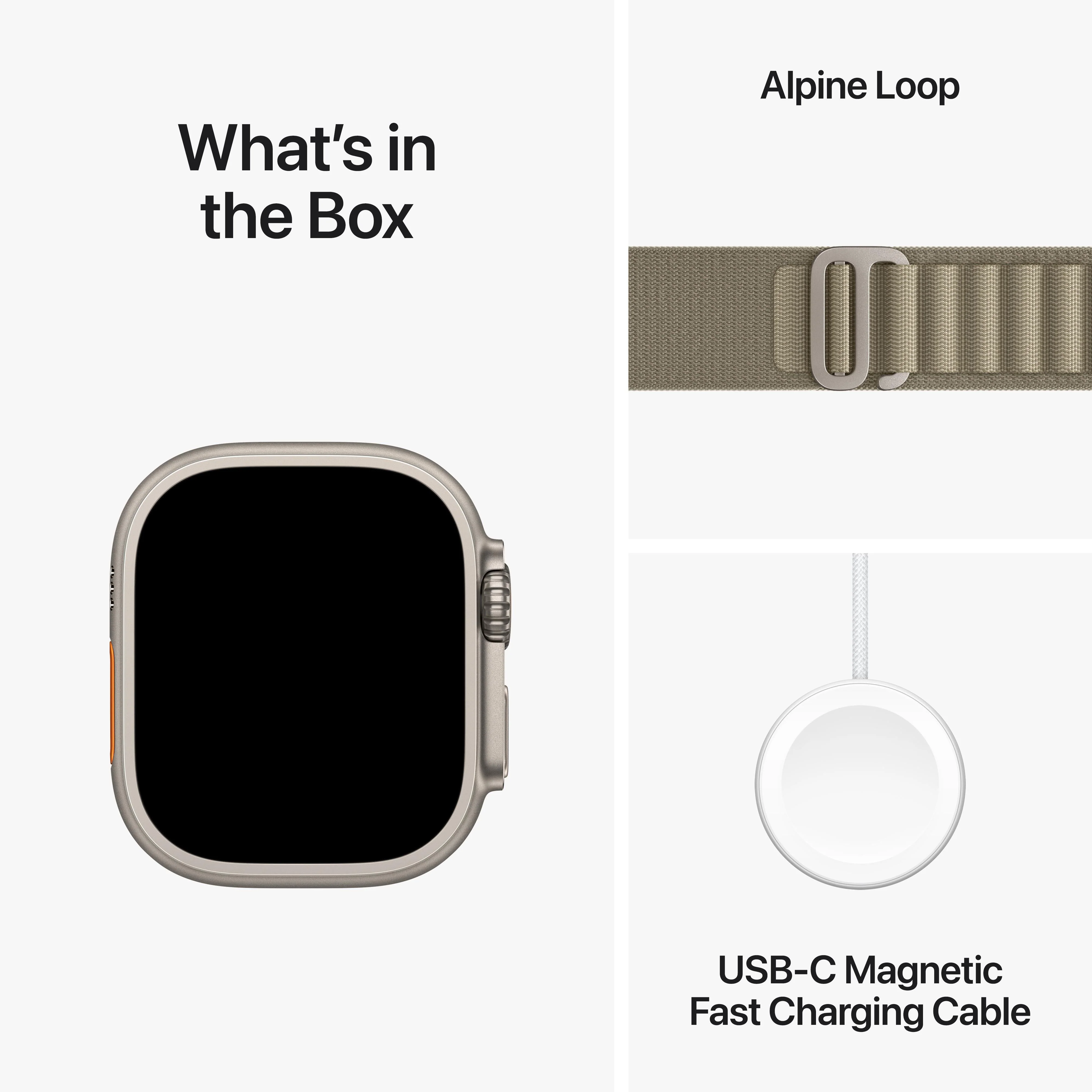 Apple Watch Ultra 2 GPS + Cellular 49mm Titanium Case with Olive Alpine Loop - Small - Image 9