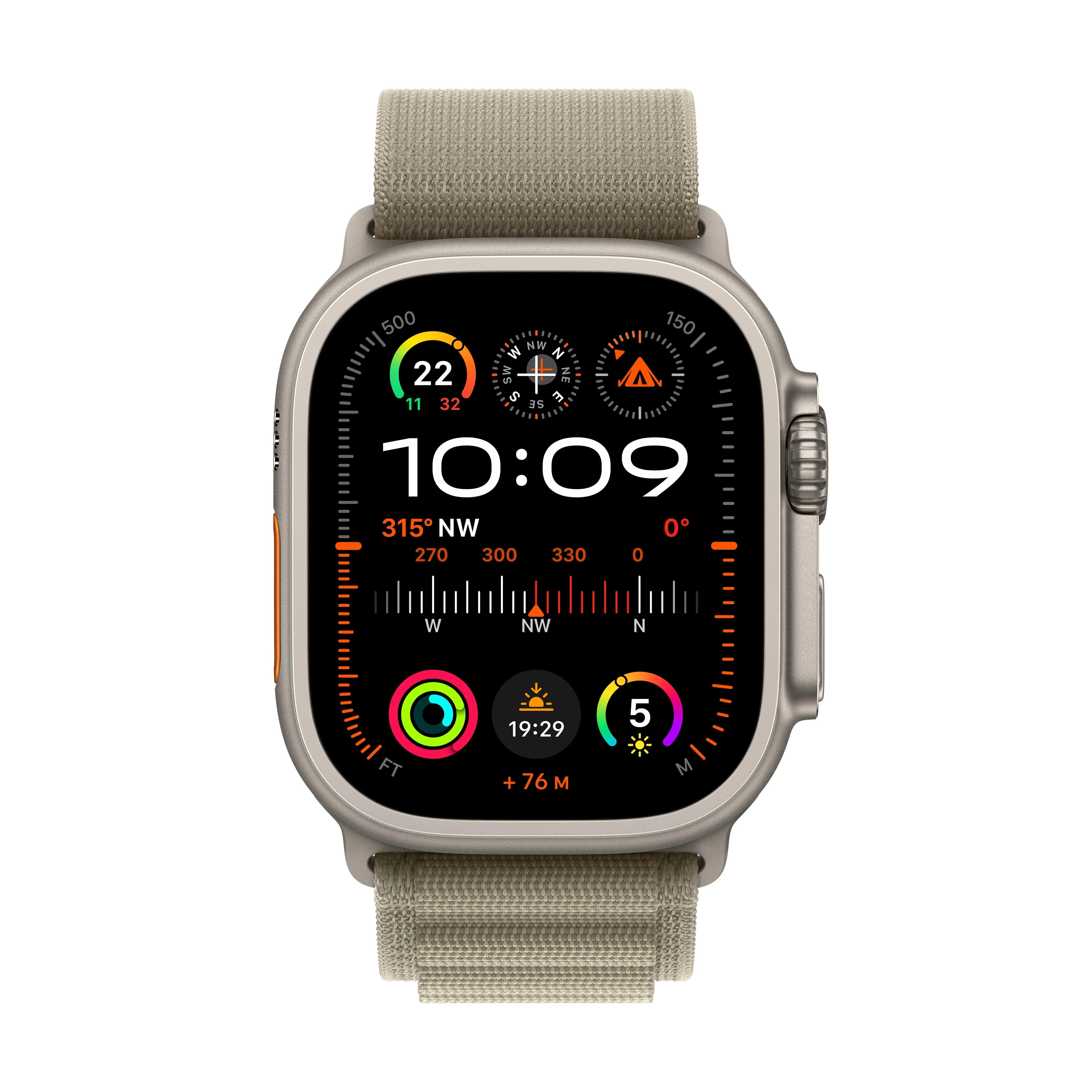 Apple Watch Ultra 2 GPS + Cellular 49mm Titanium Case with Olive Alpine Loop - Large - Image 2