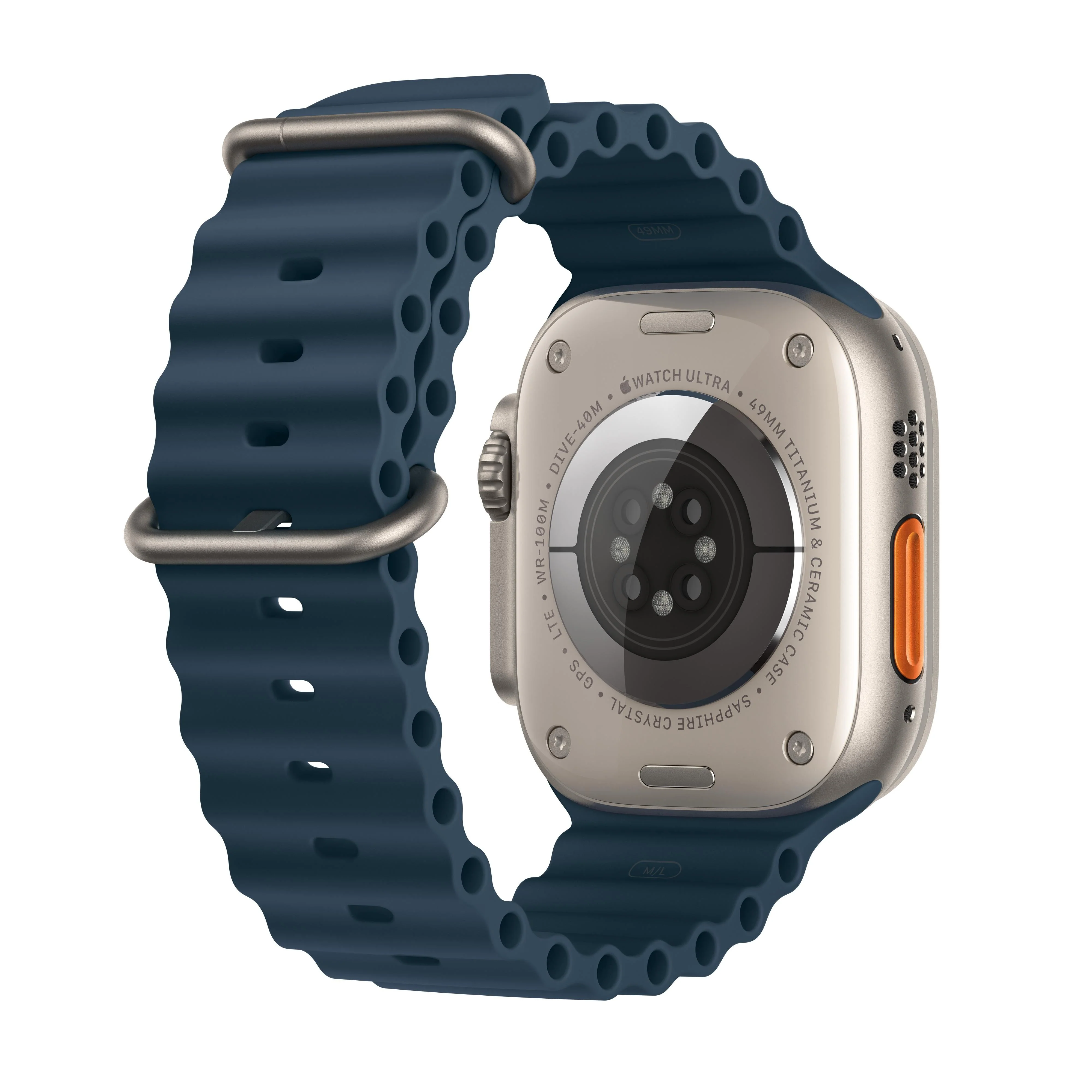 Apple Watch Ultra 2 GPS + Cellular 49mm Titanium Case with Blue Ocean Band - Image 3