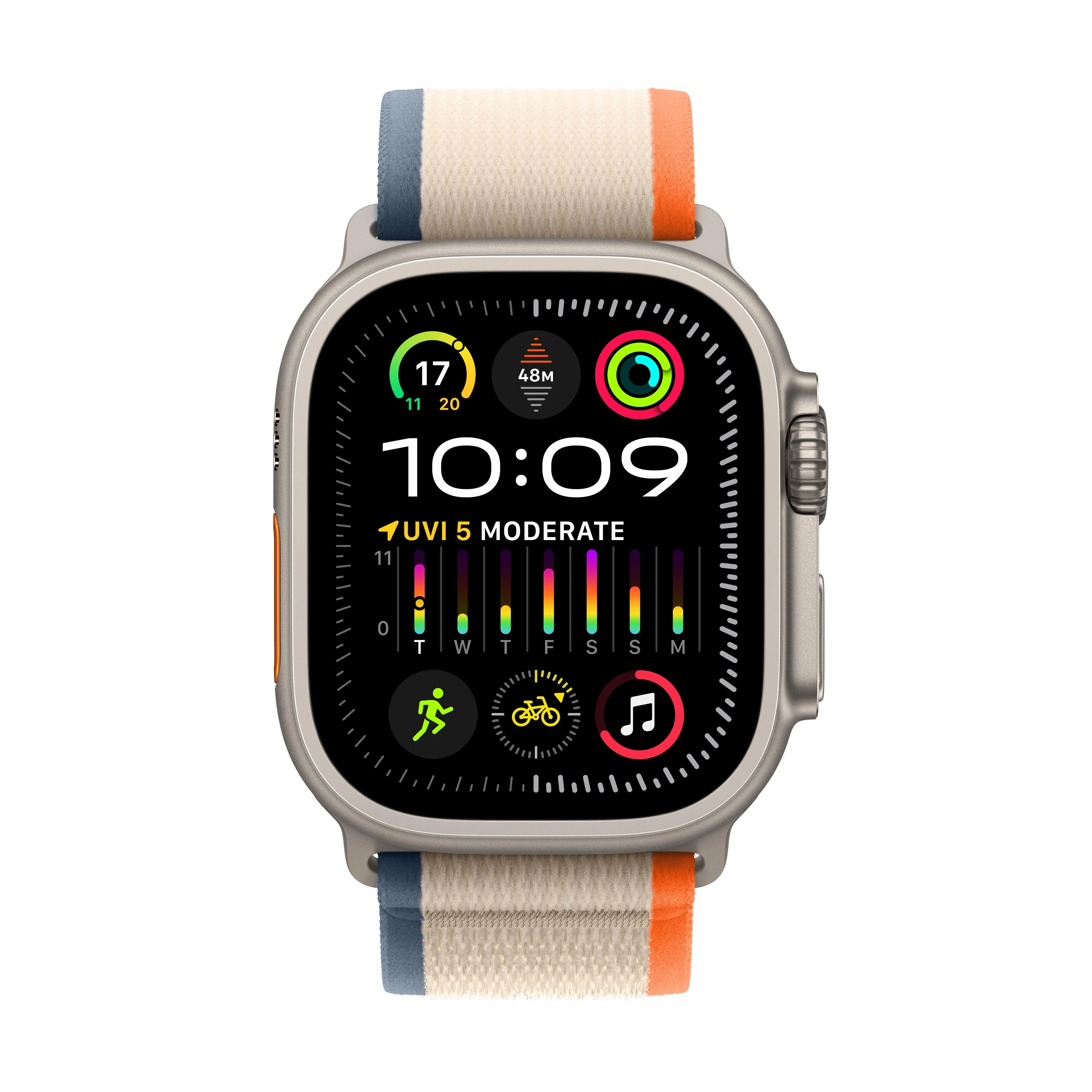 Apple Watch Ultra 2 GPS + Cellular 49mm Titanium Case with Orange/Beige Trail Loop - M/L - Image 2