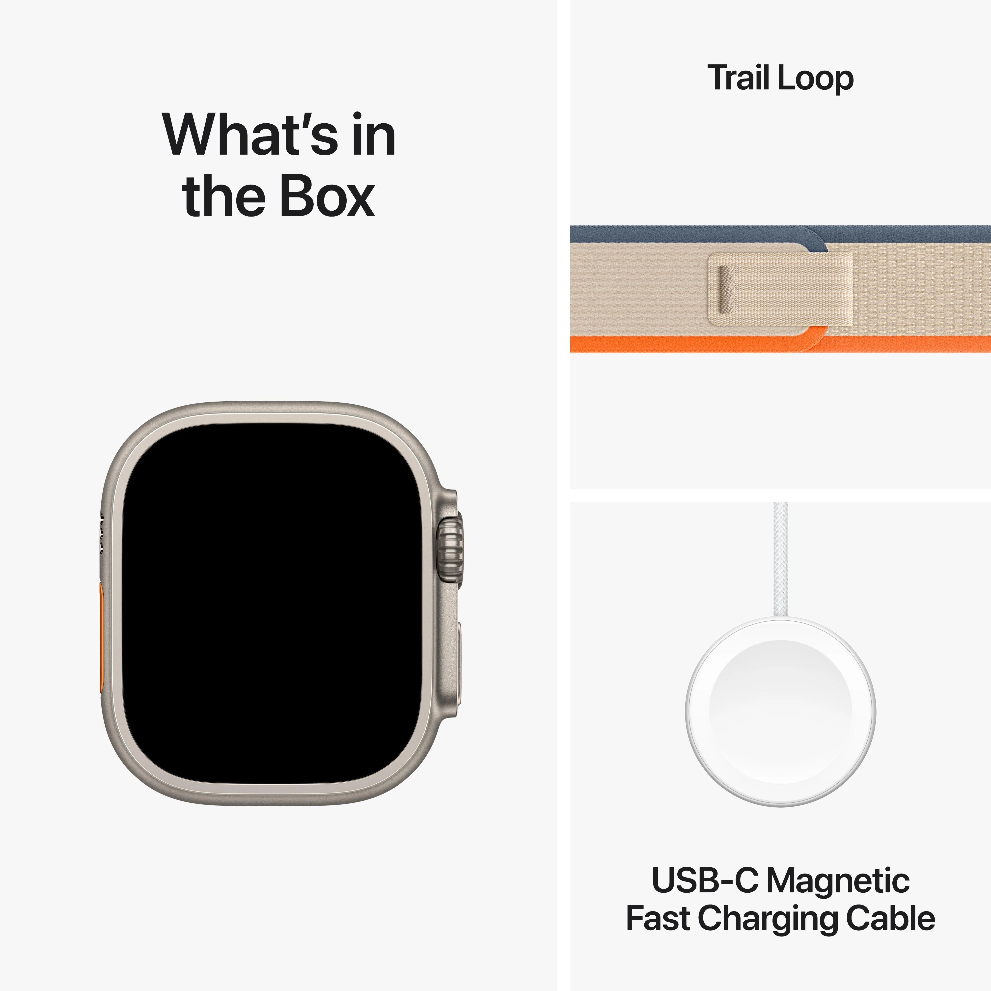 Apple Watch Ultra 2 GPS + Cellular 49mm Titanium Case with Orange/Beige Trail Loop - M/L - Image 9