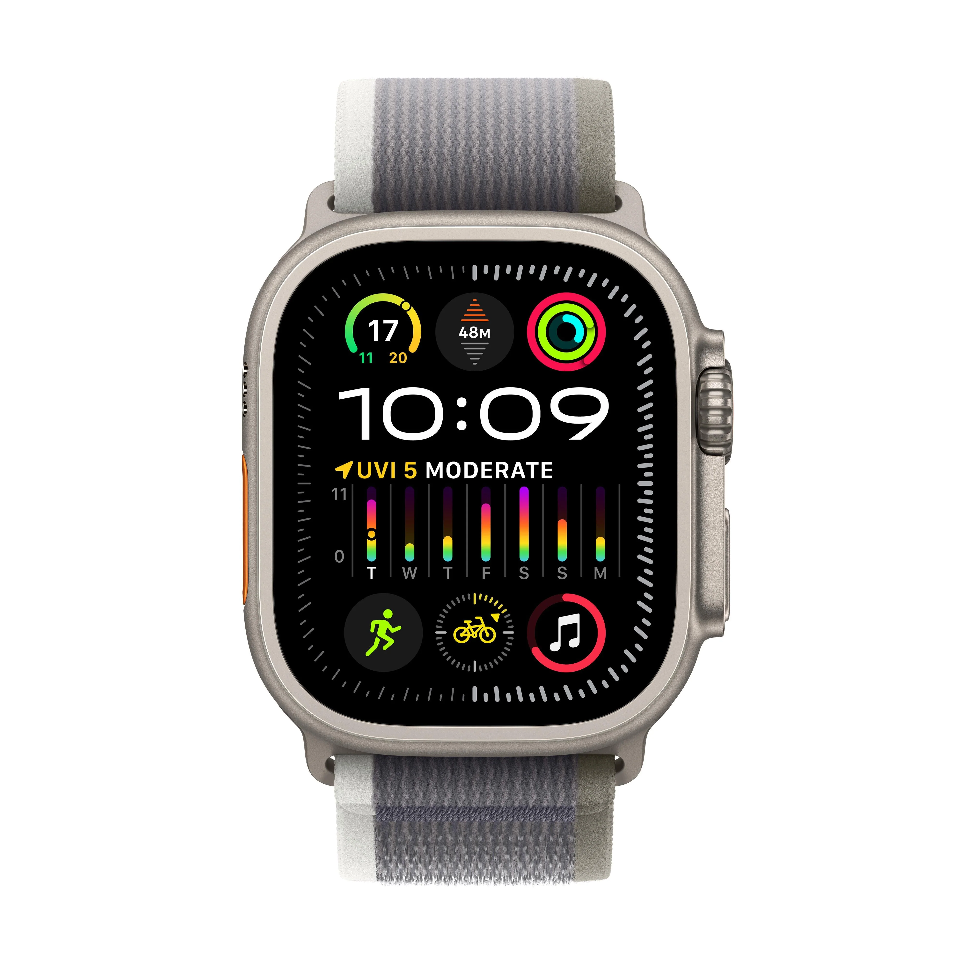 Apple Watch Ultra 2 GPS + Cellular 49mm Titanium Case with Green/Grey Trail Loop - S/M - Image 2