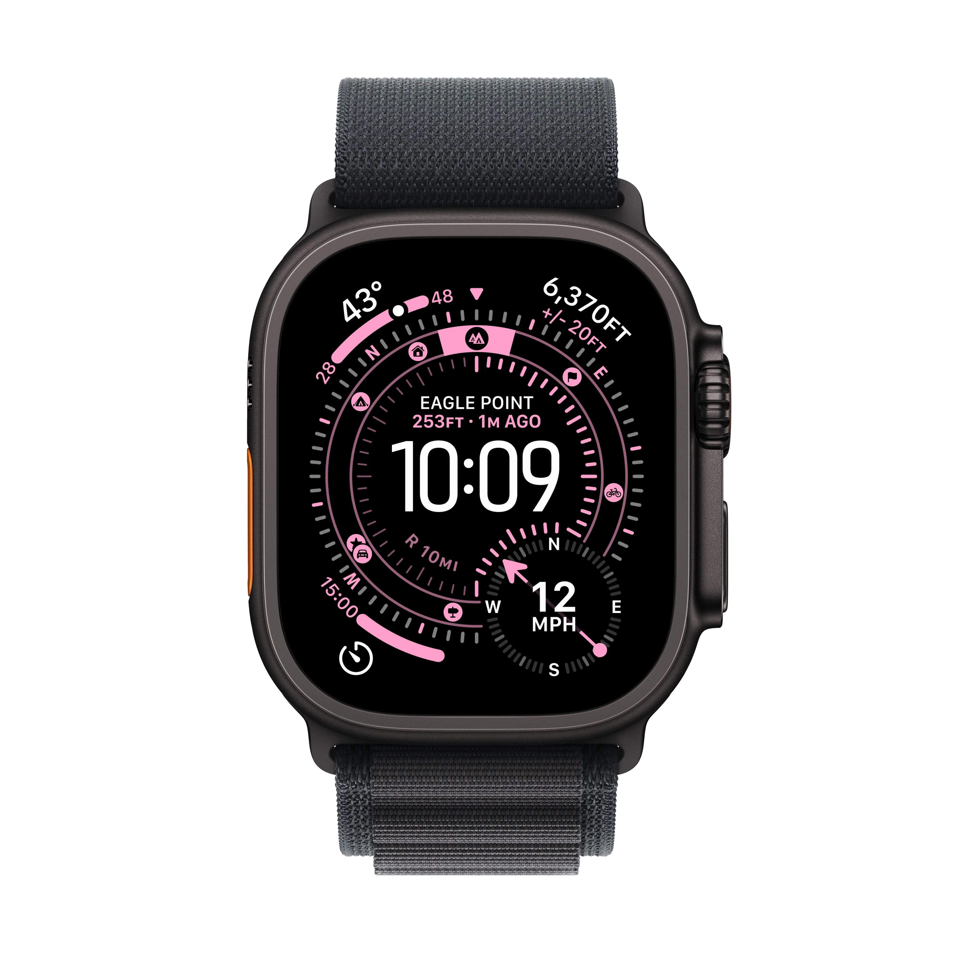 Apple Watch Ultra 3 GPS + Cellular 49mm Black Titanium Case with Black Alpine Loop - Small - Image 2