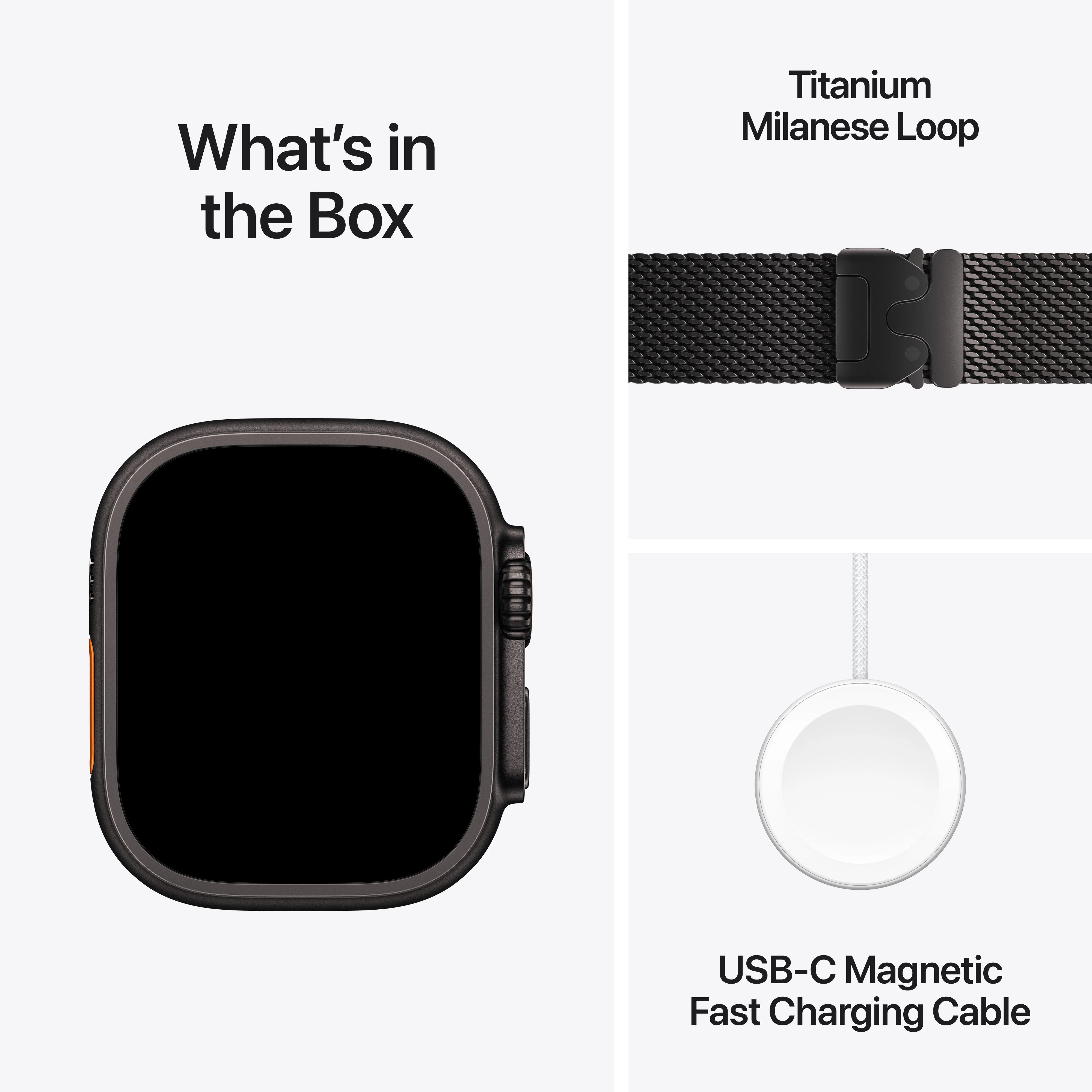 Apple Watch Ultra 3 GPS + Cellular 49mm Black Titanium Case with Black Titanium Milanese Loop - Small - Image 7