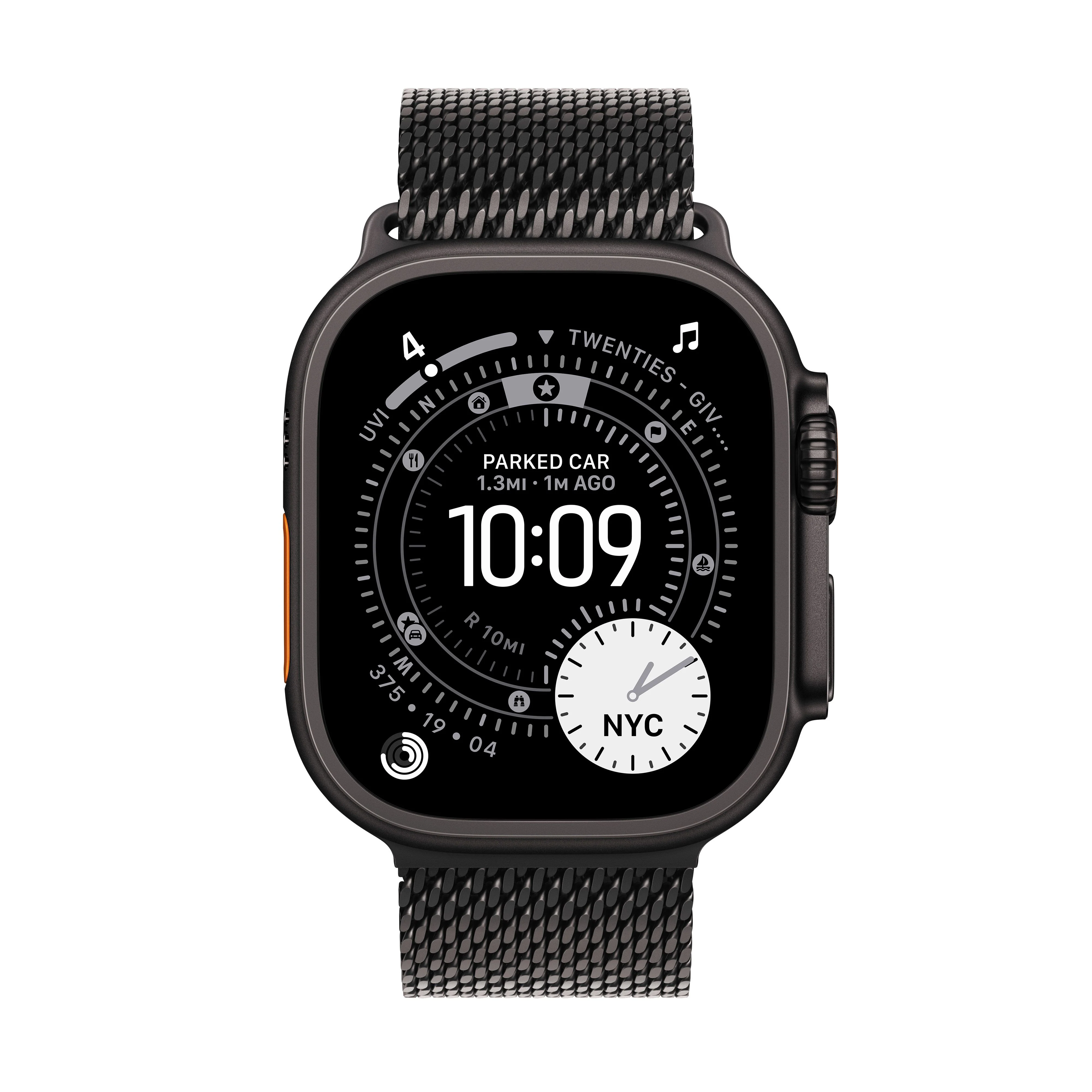 Apple Watch Ultra 3 GPS + Cellular 49mm Black Titanium Case with Black Titanium Milanese Loop - Medium - Image 2