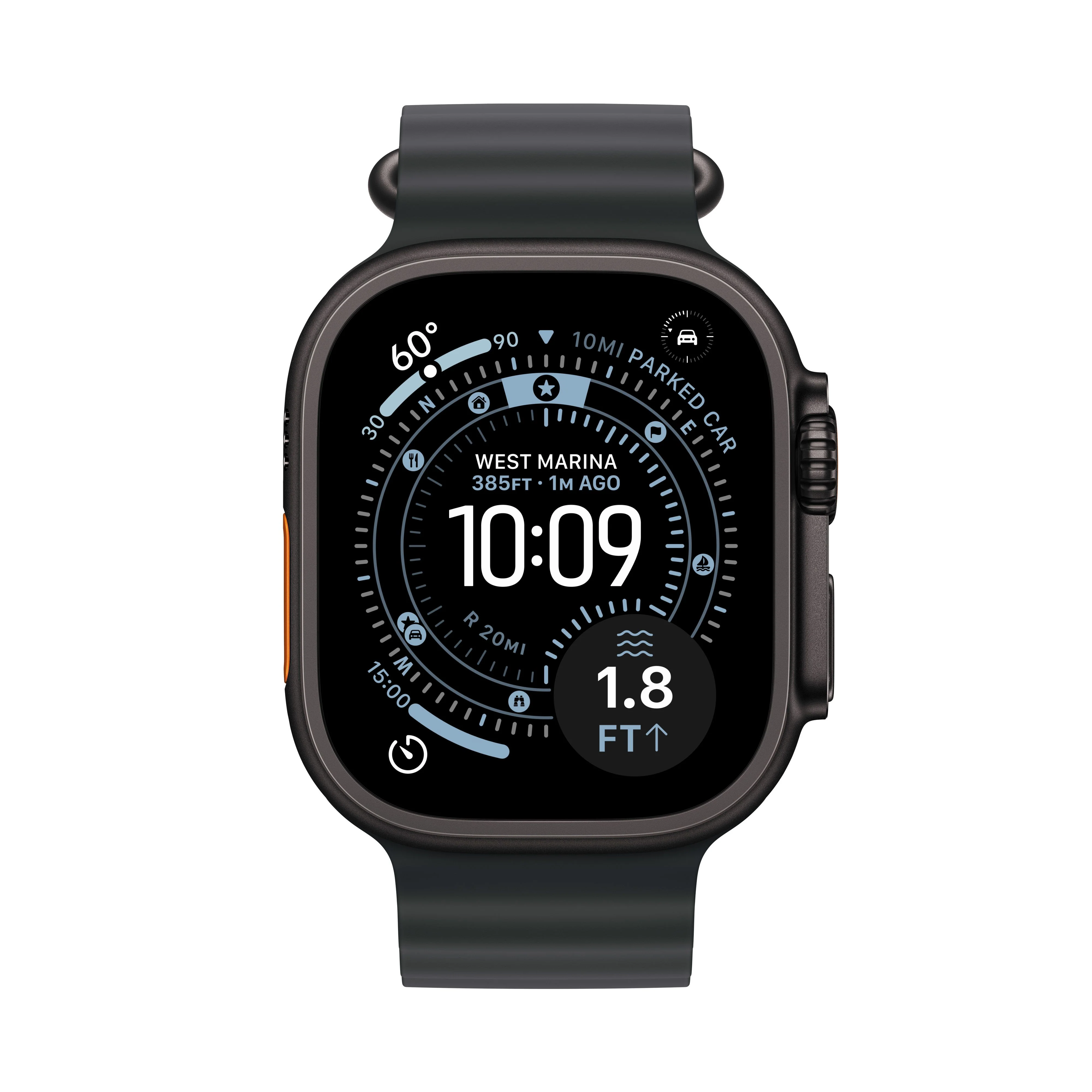 Apple Watch Ultra 3 GPS + Cellular 49mm Black Titanium Case with Black Ocean Band - Image 2