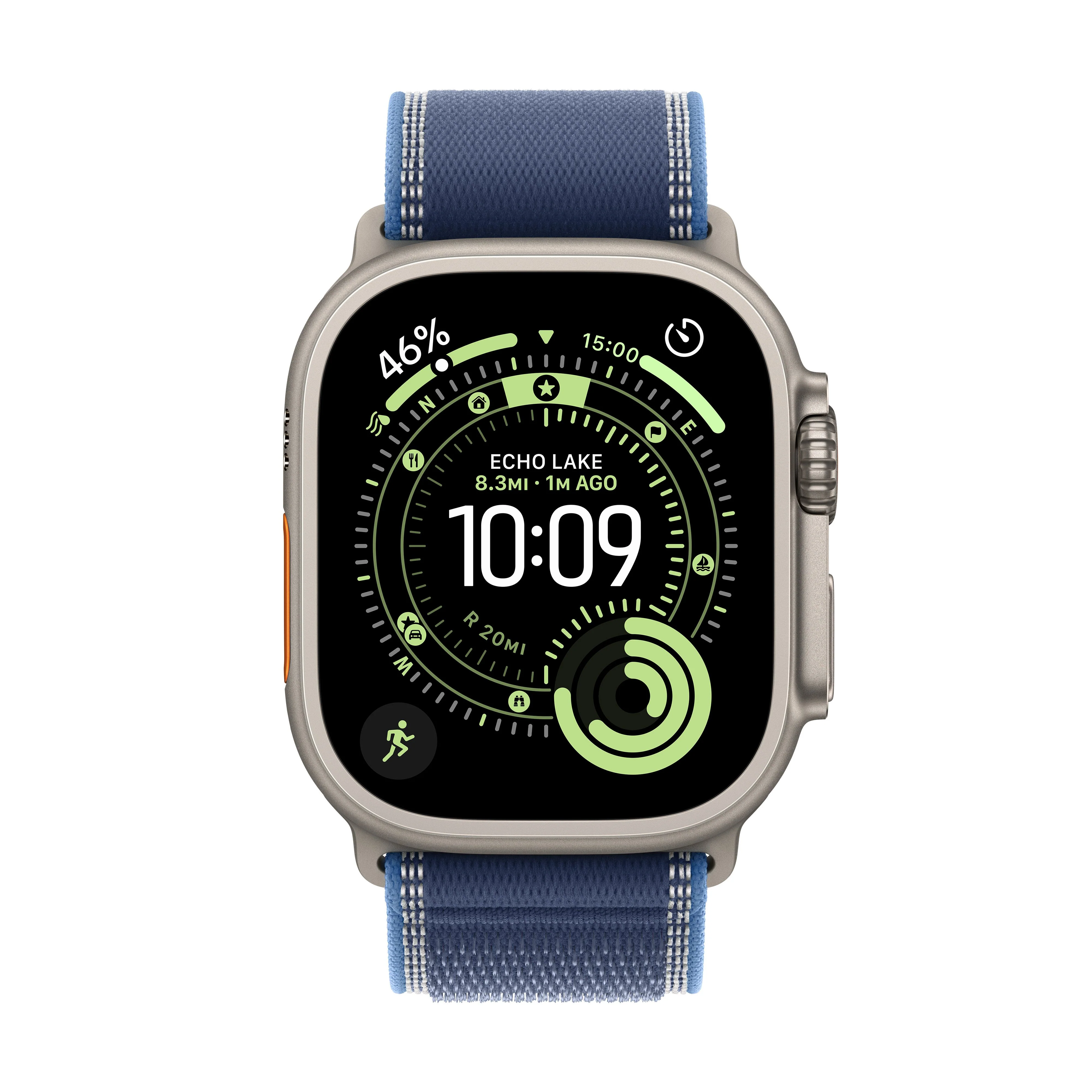 Apple Watch Ultra 3 GPS + Cellular 49mm Natural Titanium Case with Blue/Bright Blue Trail Loop - S/M - Image 2