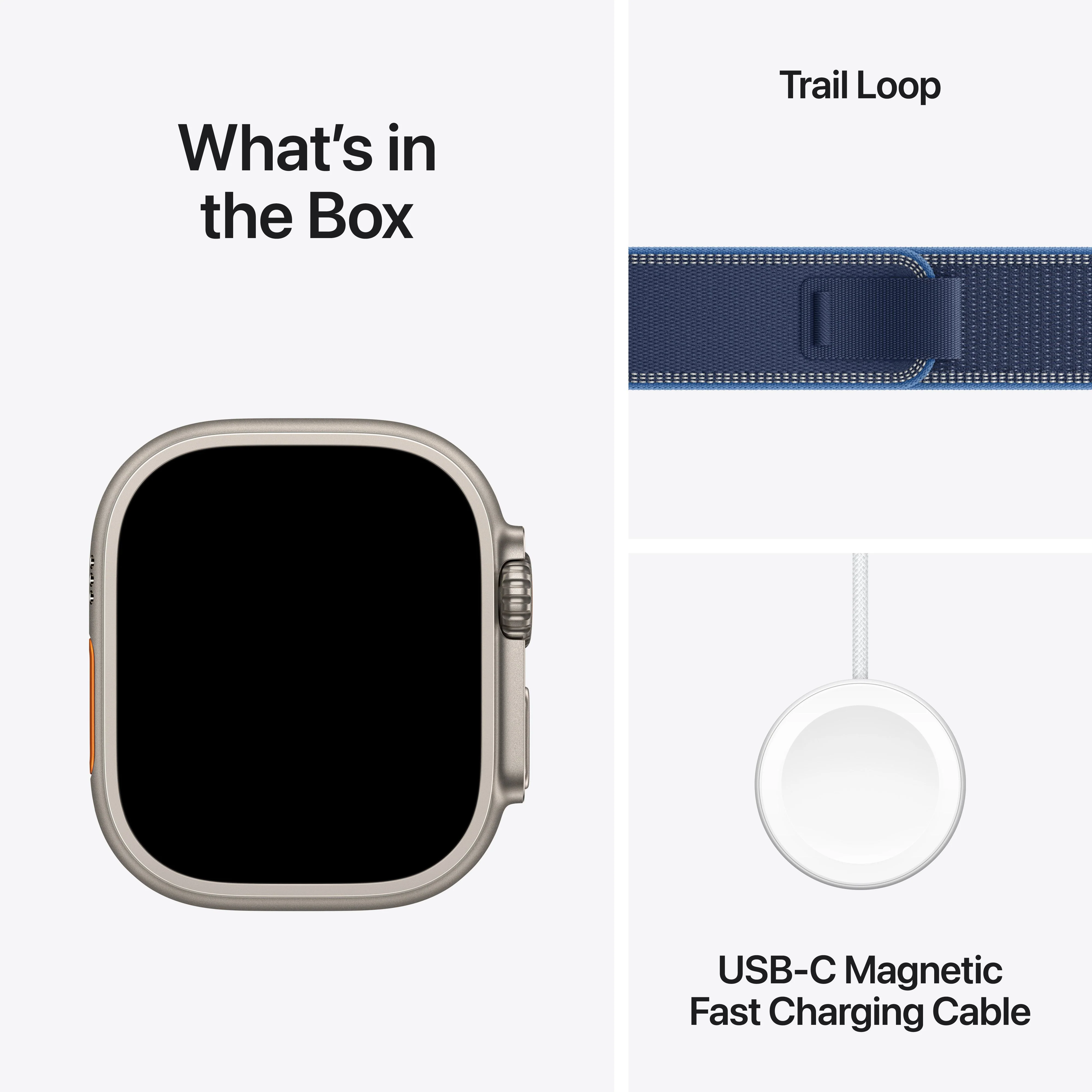 Apple Watch Ultra 3 GPS + Cellular 49mm Natural Titanium Case with Blue/Bright Blue Trail Loop - M/L - Image 7
