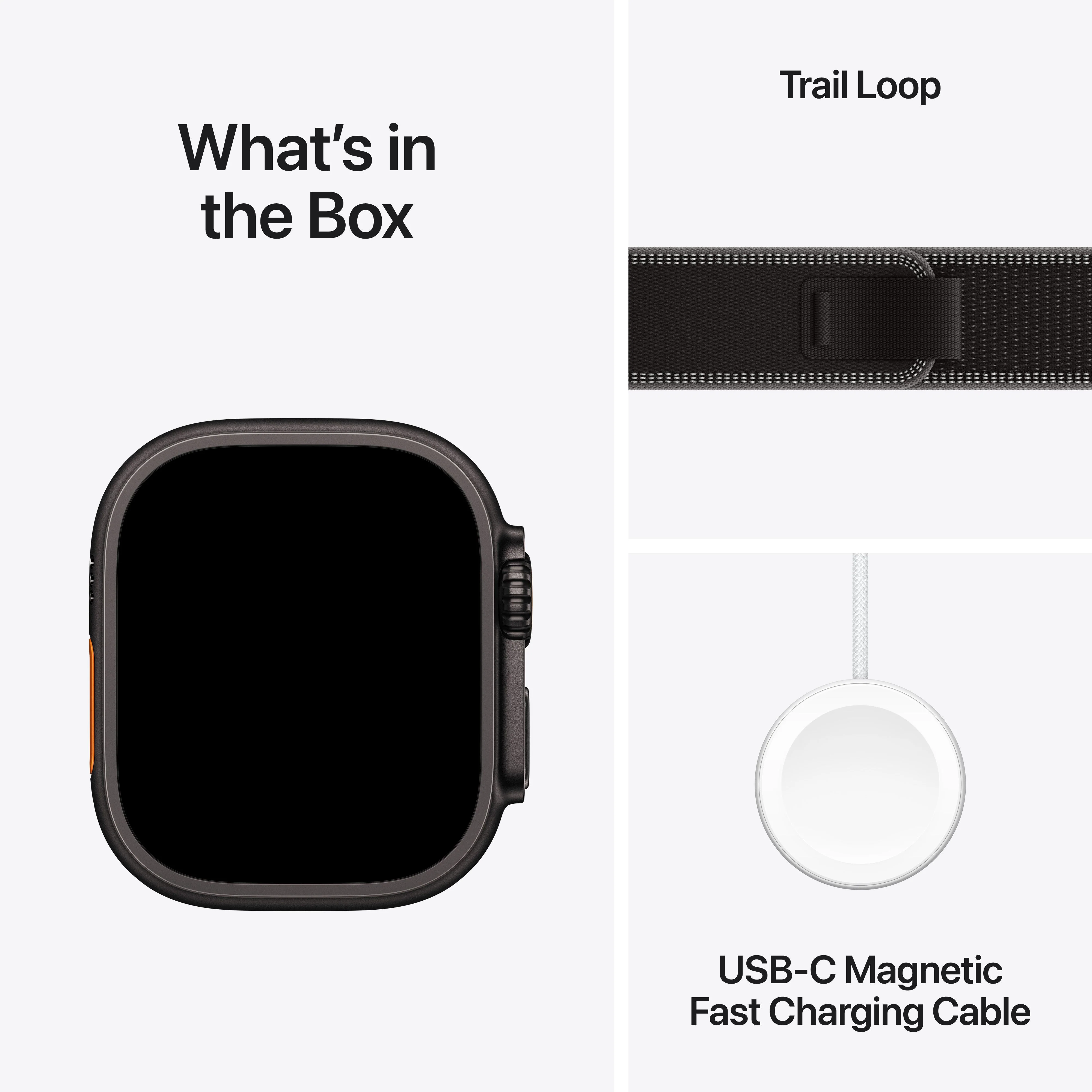 Apple Watch Ultra 3 GPS + Cellular 49mm Black Titanium Case with Black/Charcoal Trail Loop - S/M - Image 7
