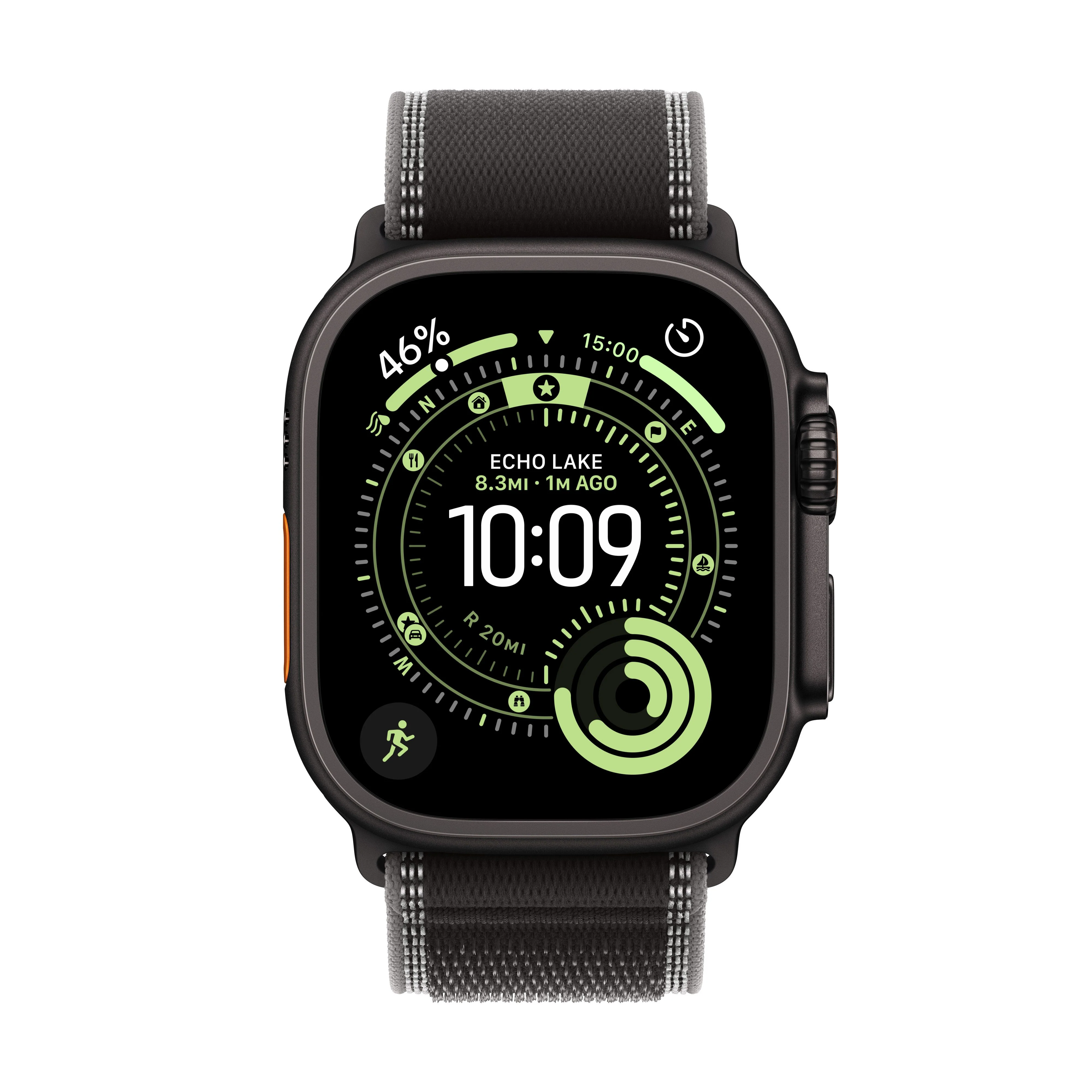 Apple Watch Ultra 3 GPS + Cellular 49mm Black Titanium Case with Black/Charcoal Trail Loop - M/L - Image 2