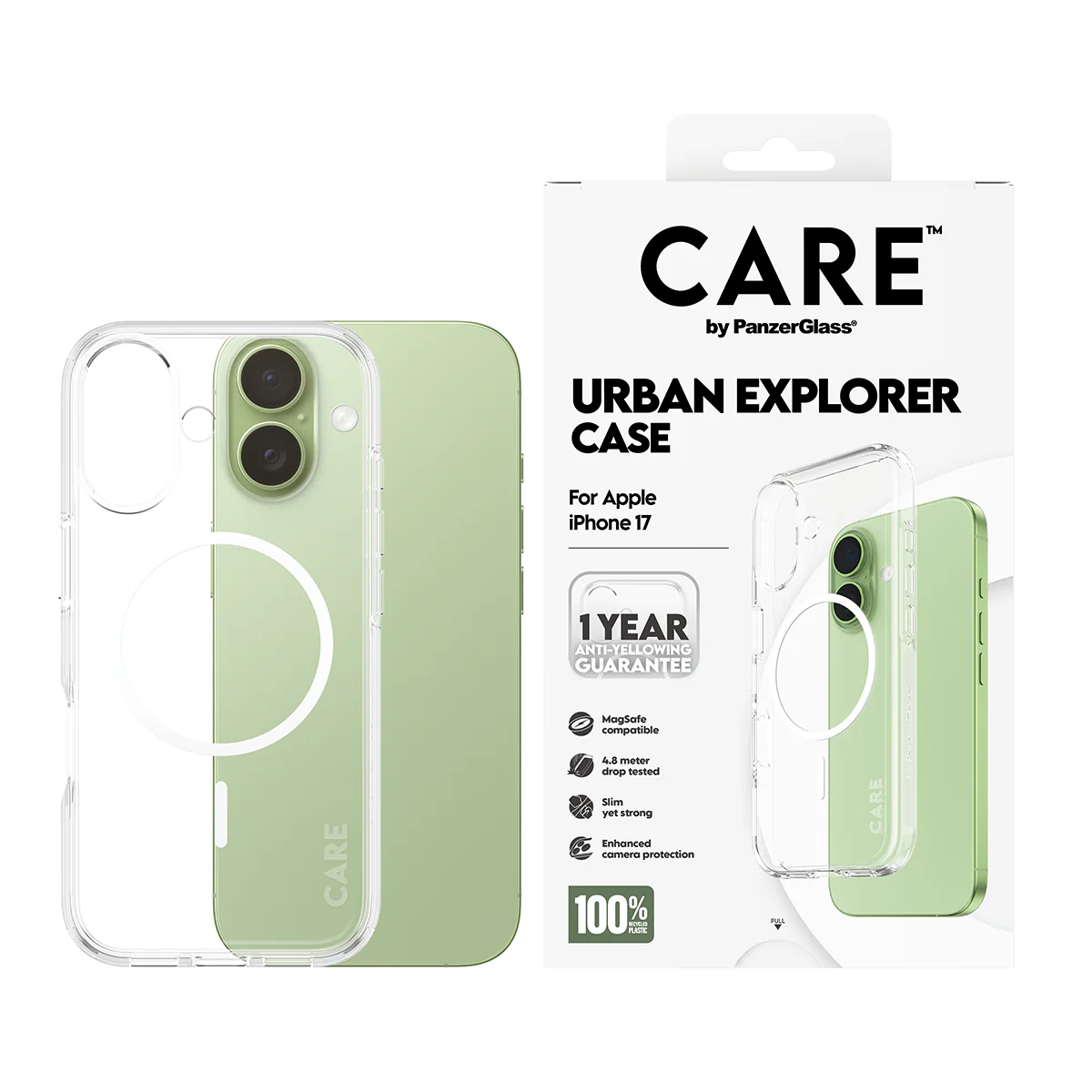 CARE by PanzerGlass® Flagship Case Transparent Urban Explorer with White MagSafe iPhone 17 - Image 3