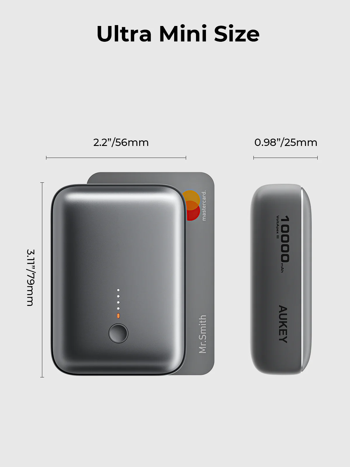 Aukey PB-Y55 22.5W Powerbank 10,000mAh (Grey) - Image 6