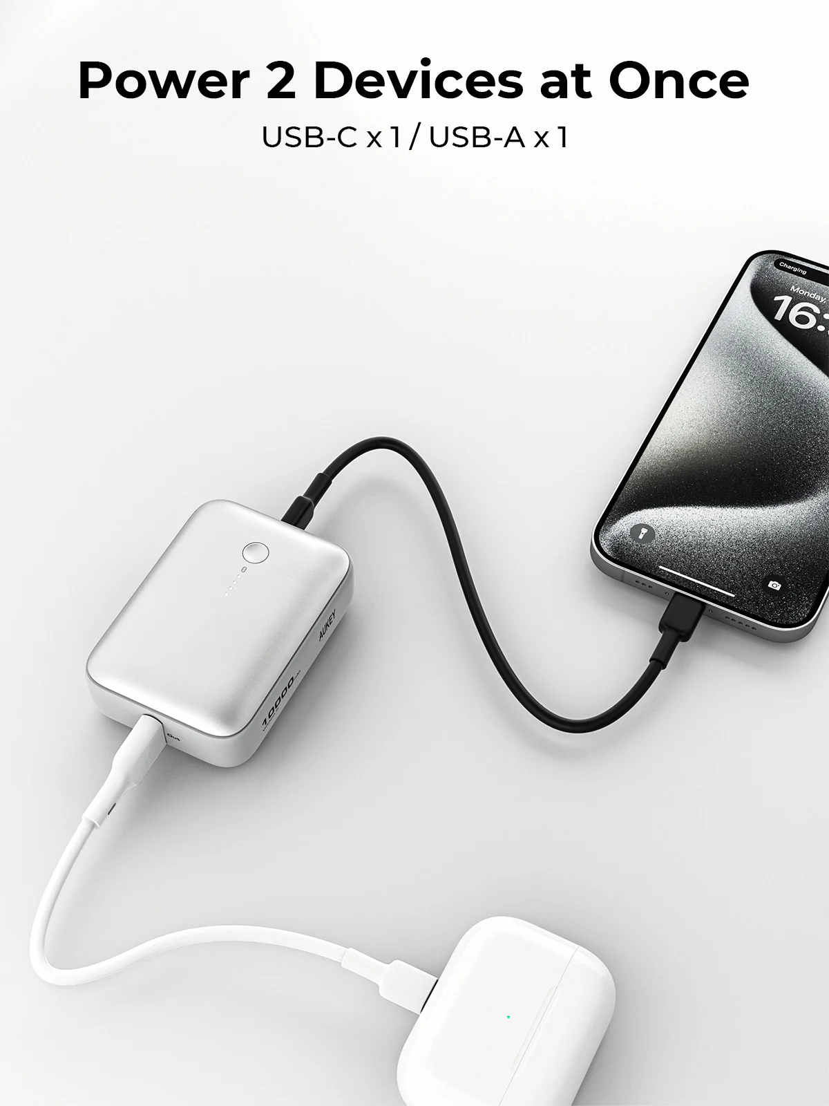 Aukey PB-Y55 22.5W Powerbank 10,000mAh (White) - Image 5