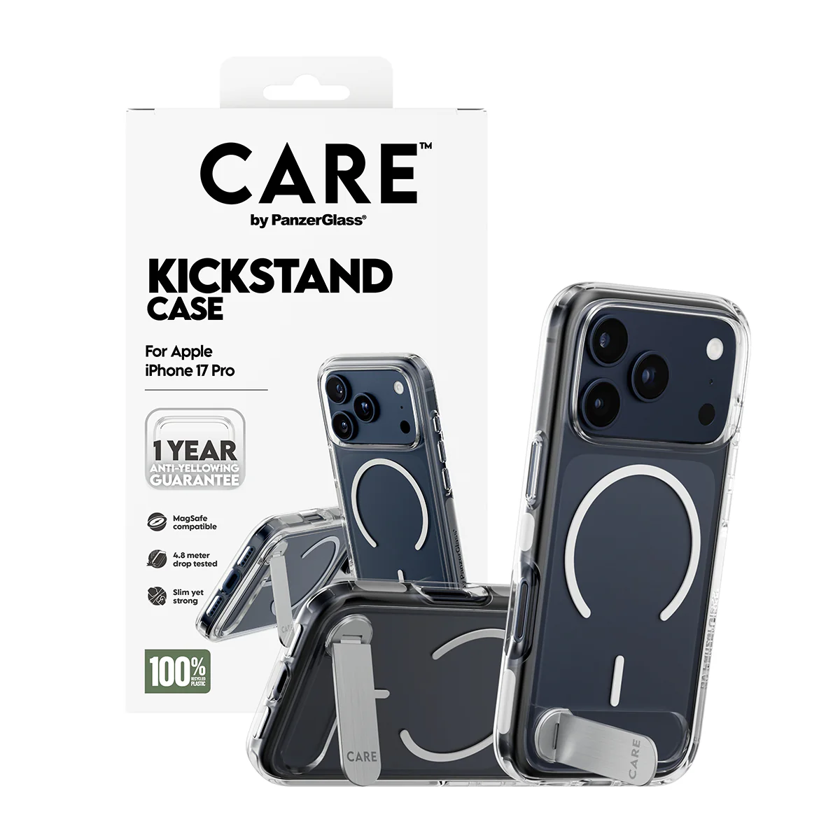 CARE by PanzerGlass® Feature Case Transparent with Kickstand & MagSafe iPhone 17 Pro - Image 5