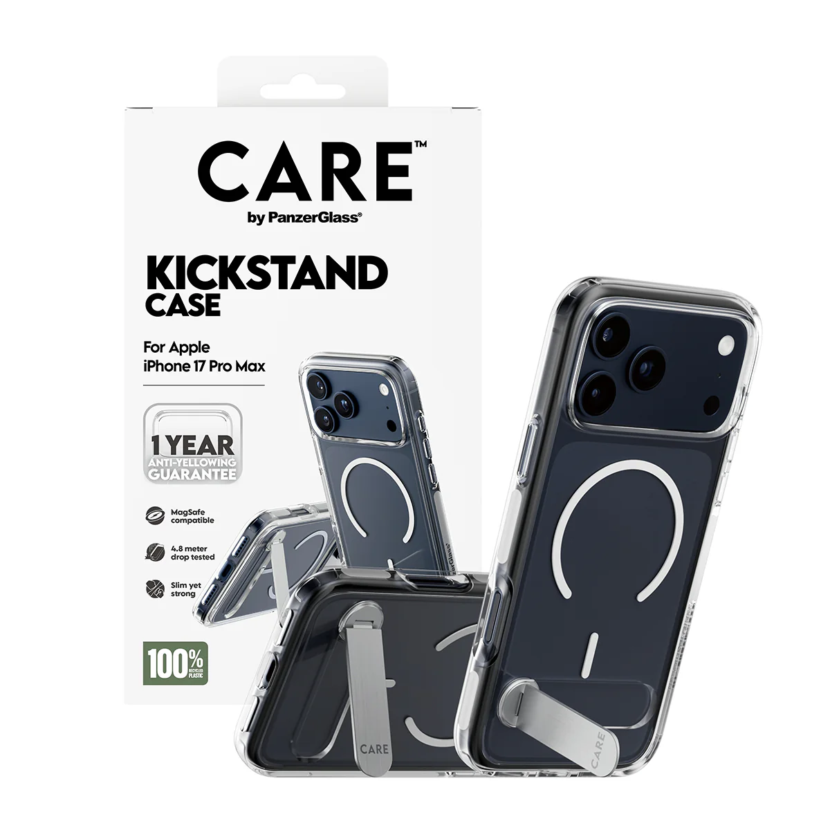 CARE by PanzerGlass® Feature Case Transparent with Kickstand & MagSafe iPhone 17 Pro Max - Image 5