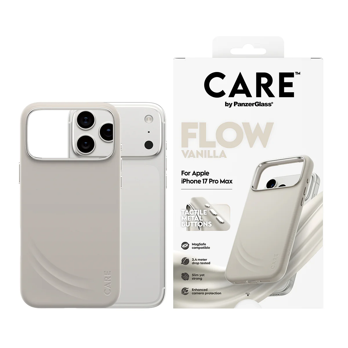 CARE by PanzerGlass® Feature FLOW Case Vanilla with MagSafe iPhone 17 Pro Max - Image 3