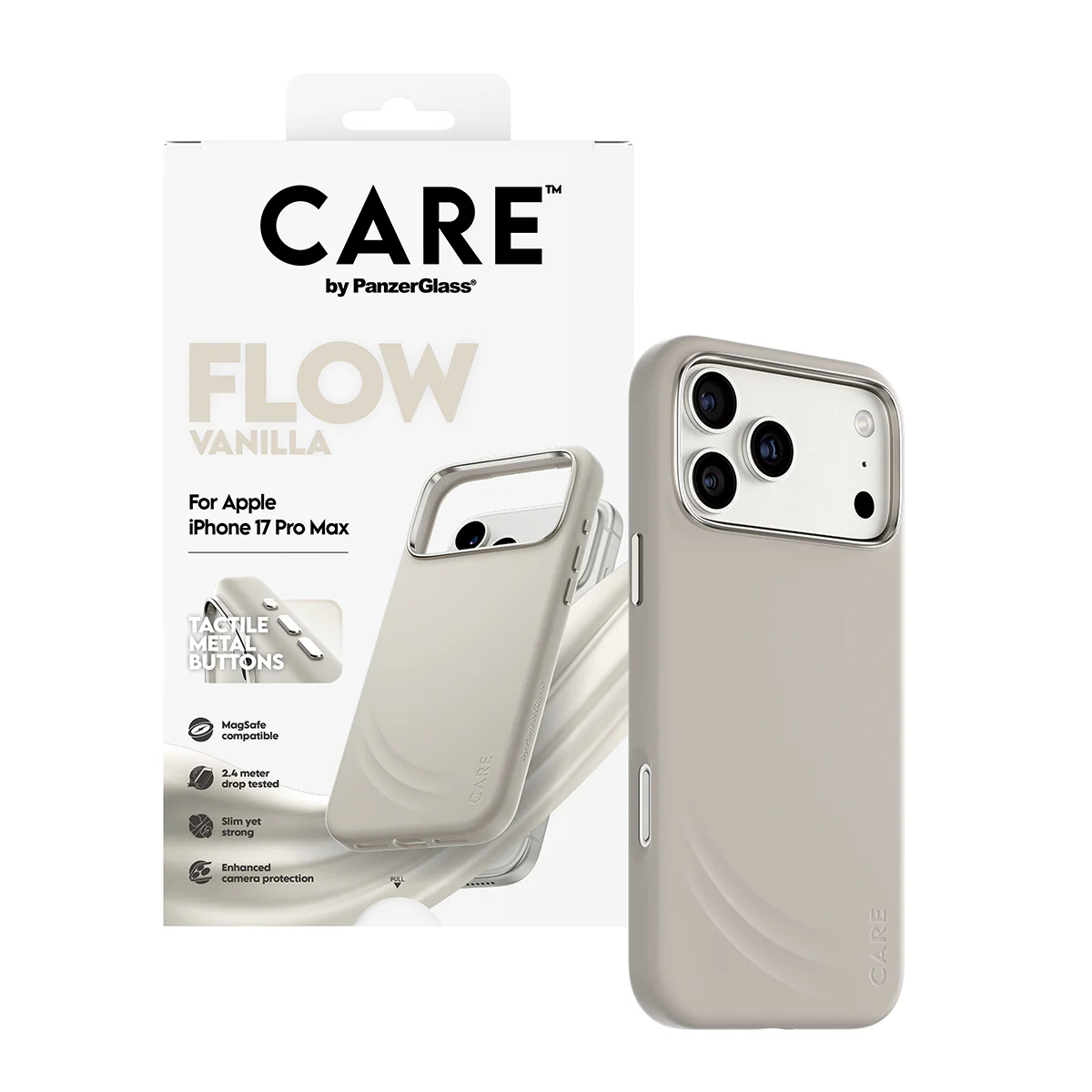 CARE by PanzerGlass® Feature FLOW Case Vanilla with MagSafe iPhone 17 Pro Max - Image 5