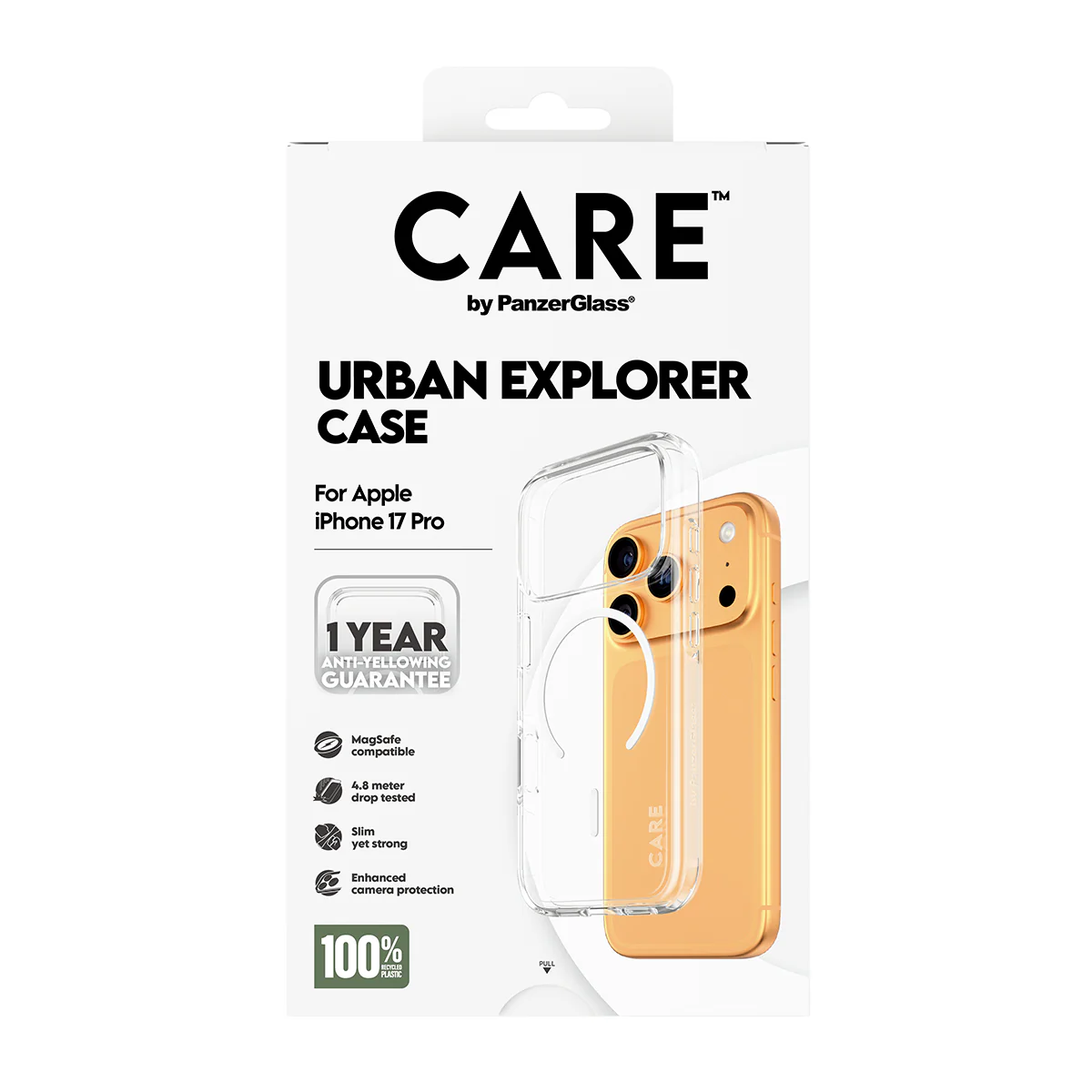 CARE by PanzerGlass® Flagship Case Transparent Urban Explorer with White MagSafe iPhone 17 Pro - Image 4
