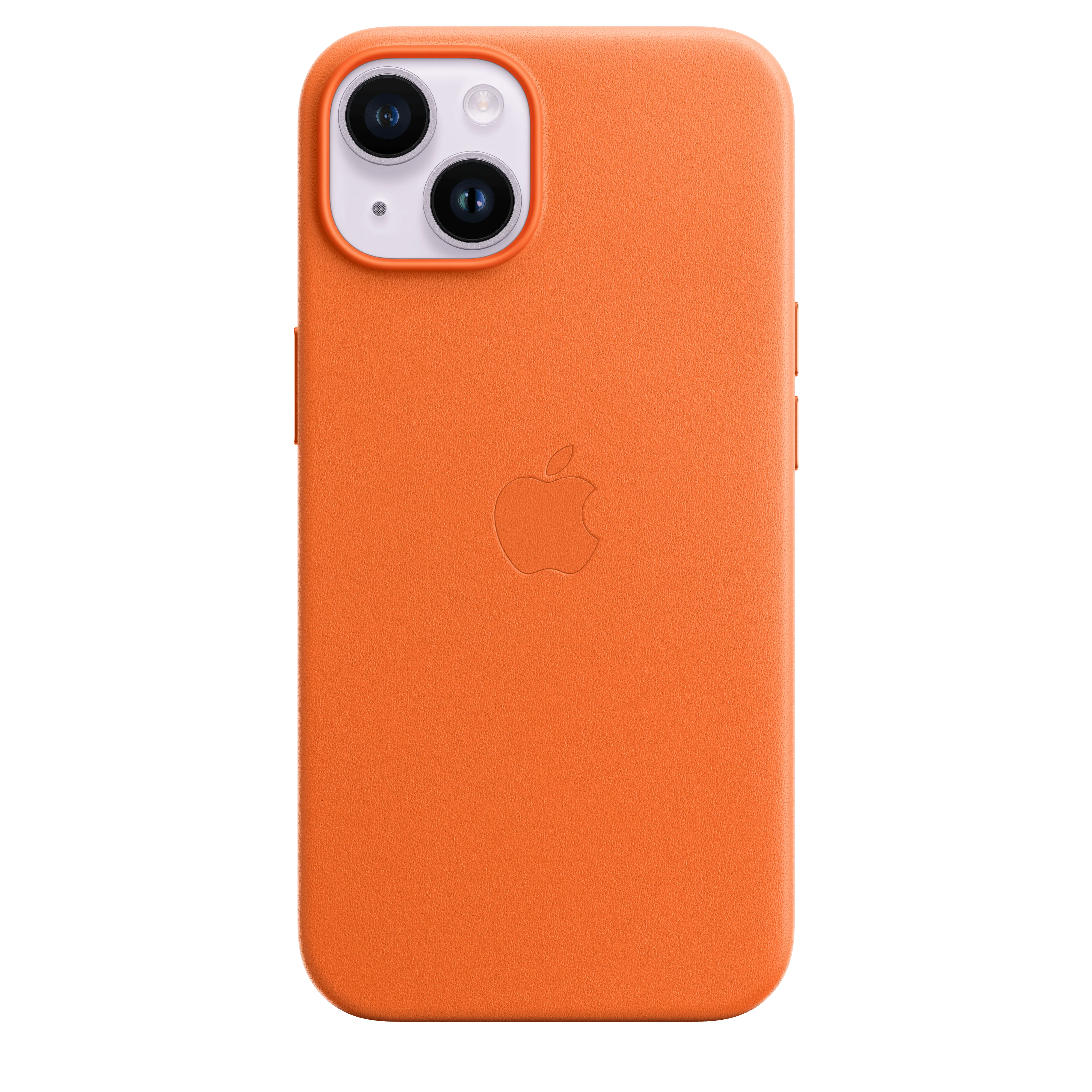 iPhone 14 Leather Case with MagSafe - Orange - Image 2