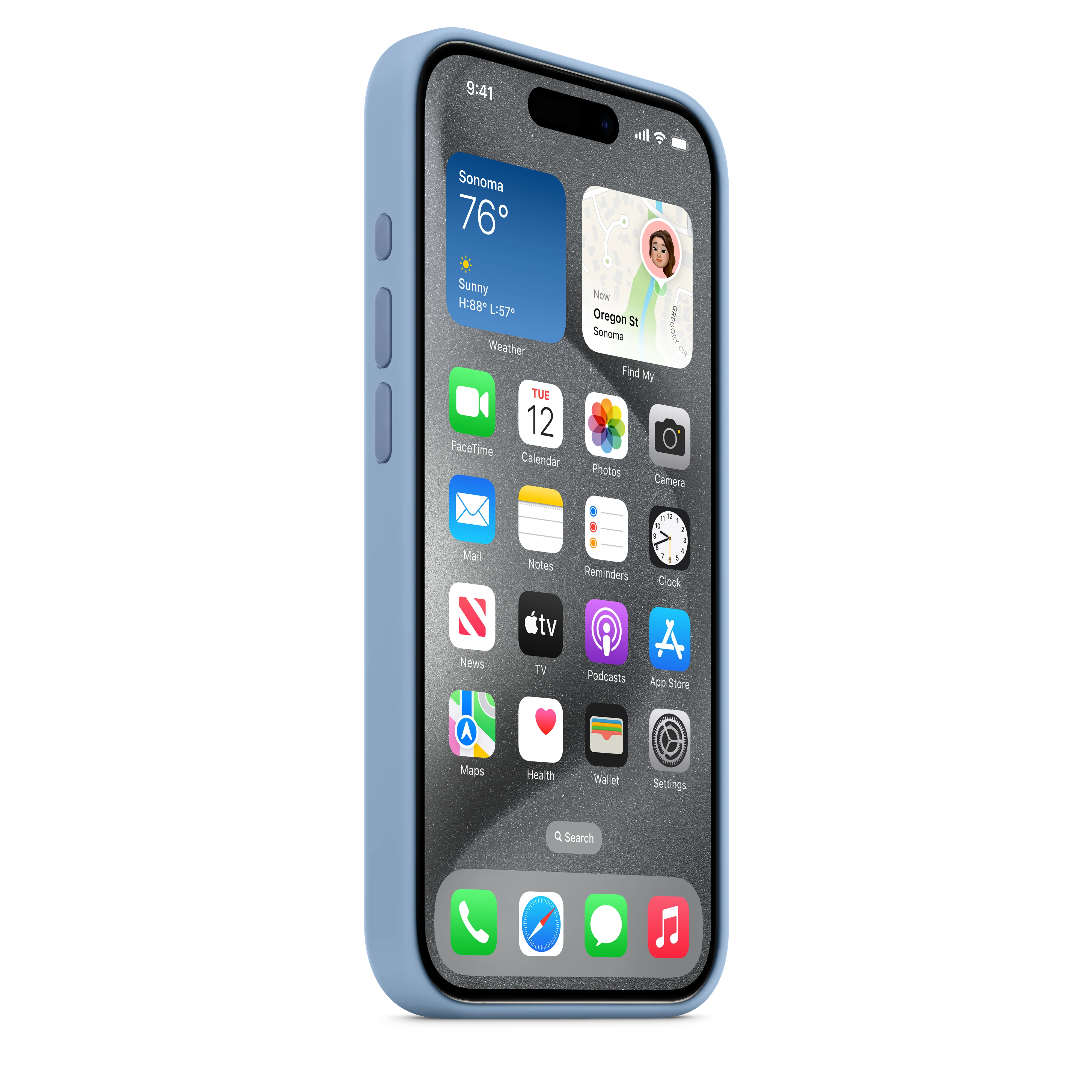 iPhone 15 Pro Silicone Case with MagSafe - Winter Blue - Image 6