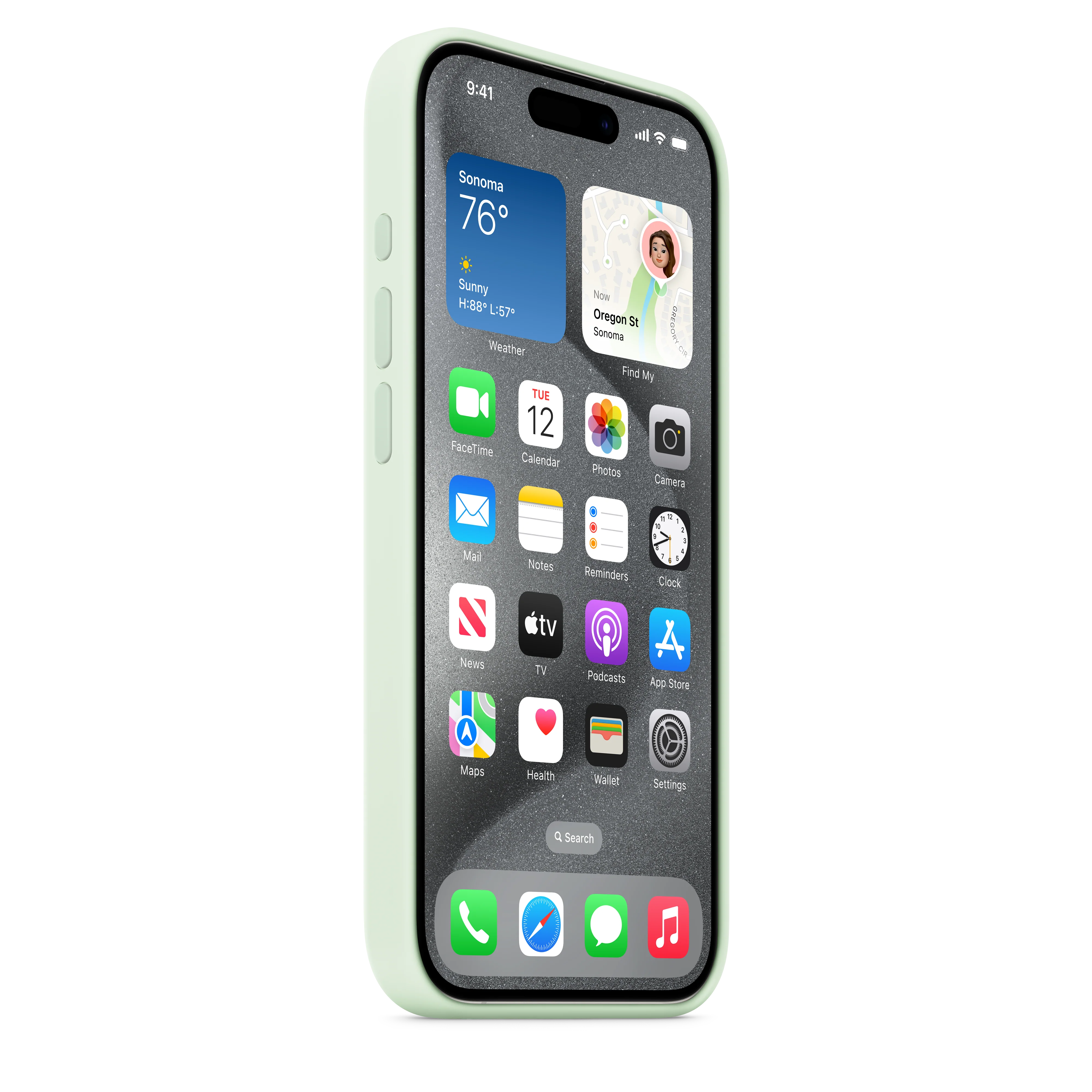 iPhone 15 Pro Silicone Case with MagSafe - Soft Mint - Image 5